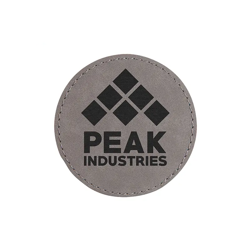 Vegan Stitched Faux Leather 2.5" Round Hat Patch Blank! Laserable!