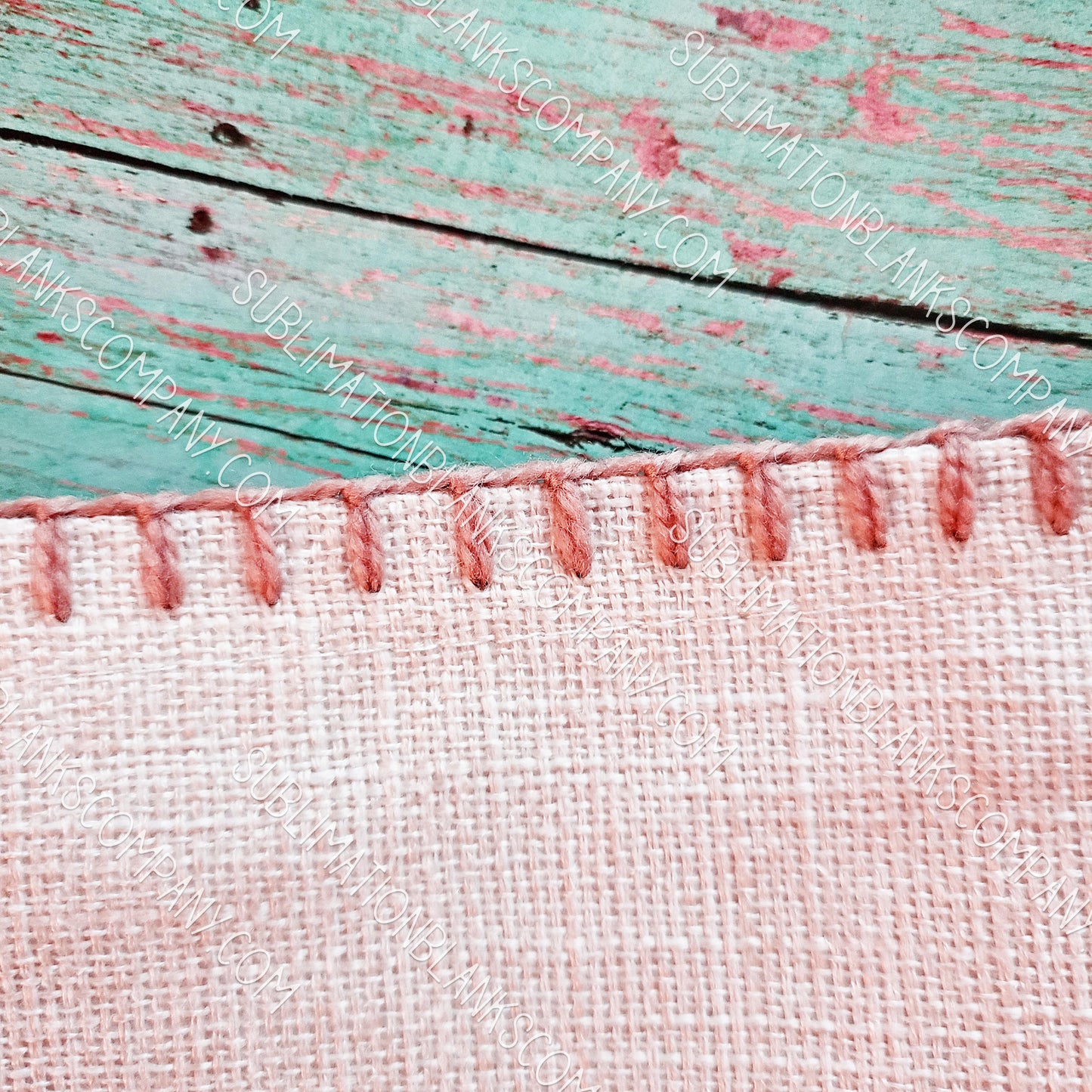 Simple Stitch Natural Lumbar or Square Farmhouse Pillow Cover with Burlap Trim Sublimation Blank