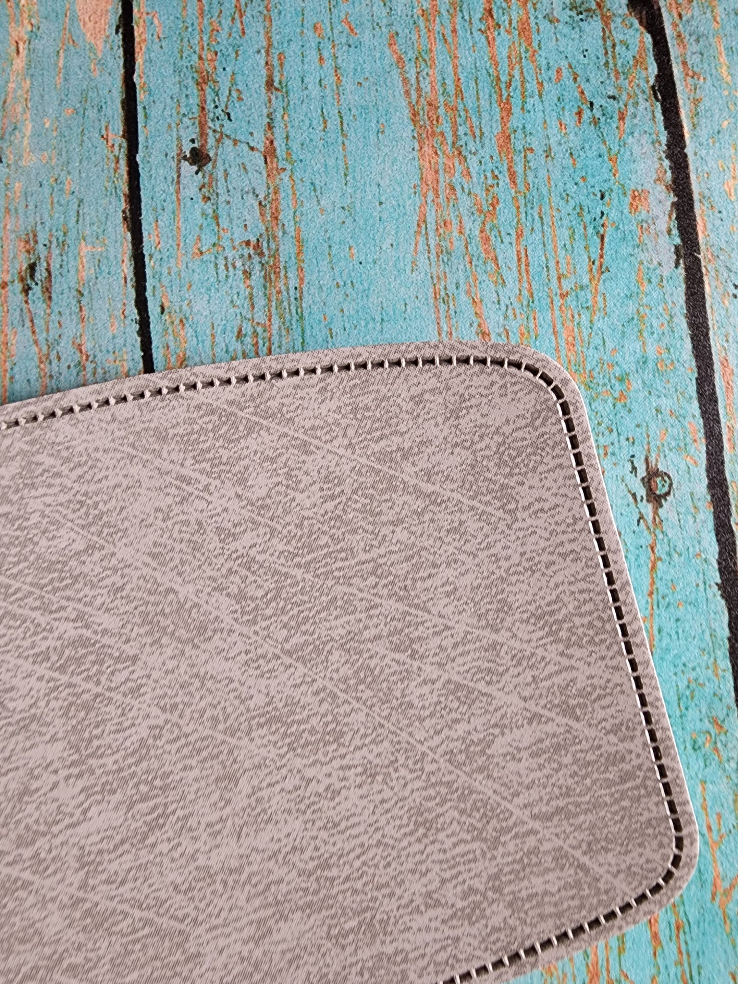 Retro Grey, Sandstone or Tan Leather Hat Patch Sublimation Blank! Rounded Corner Rectangle! Laserable!