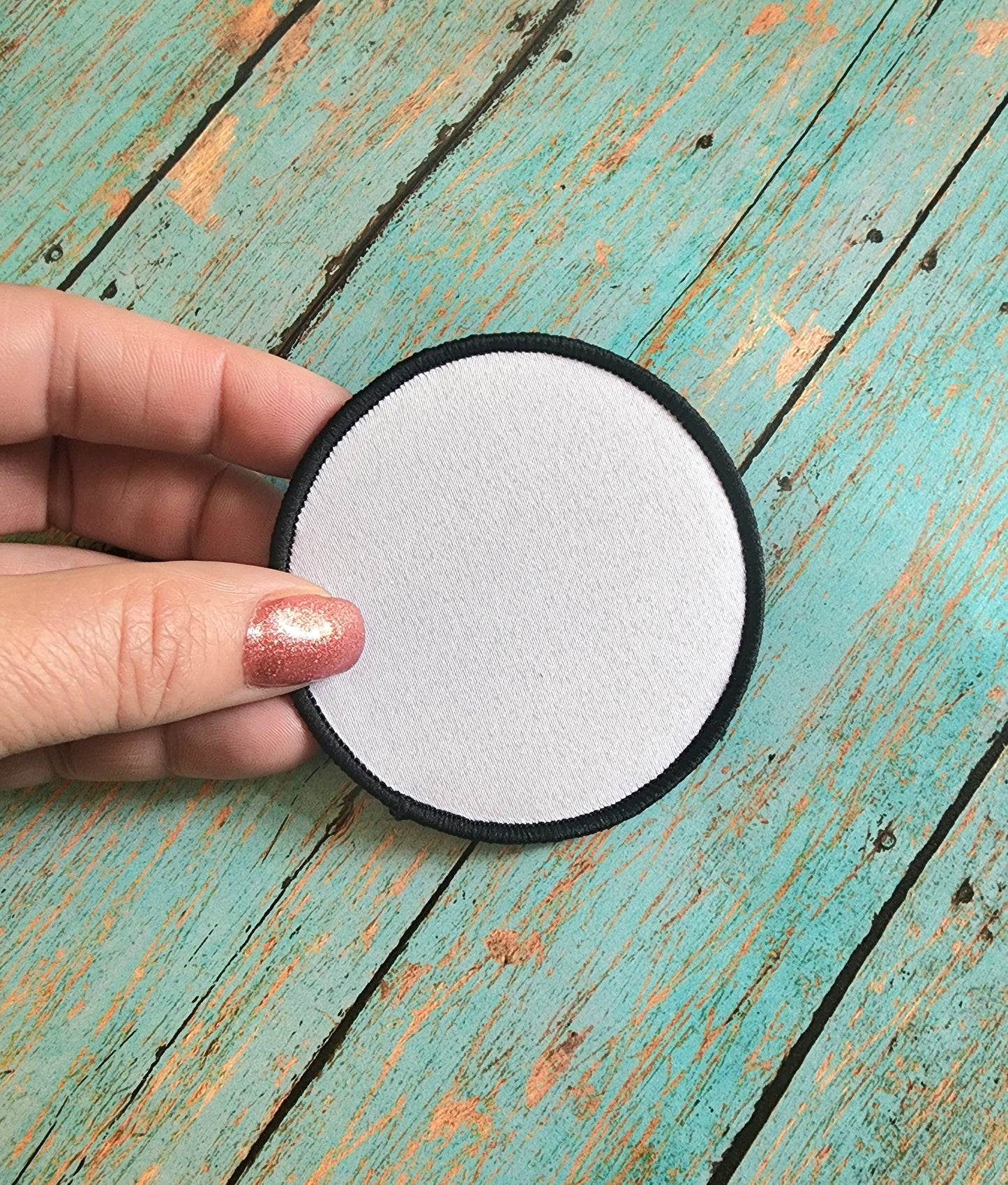 VELCRO Rounded Rectangle and Cirlcle Hat Patch Sublimation Blank! Polyester!