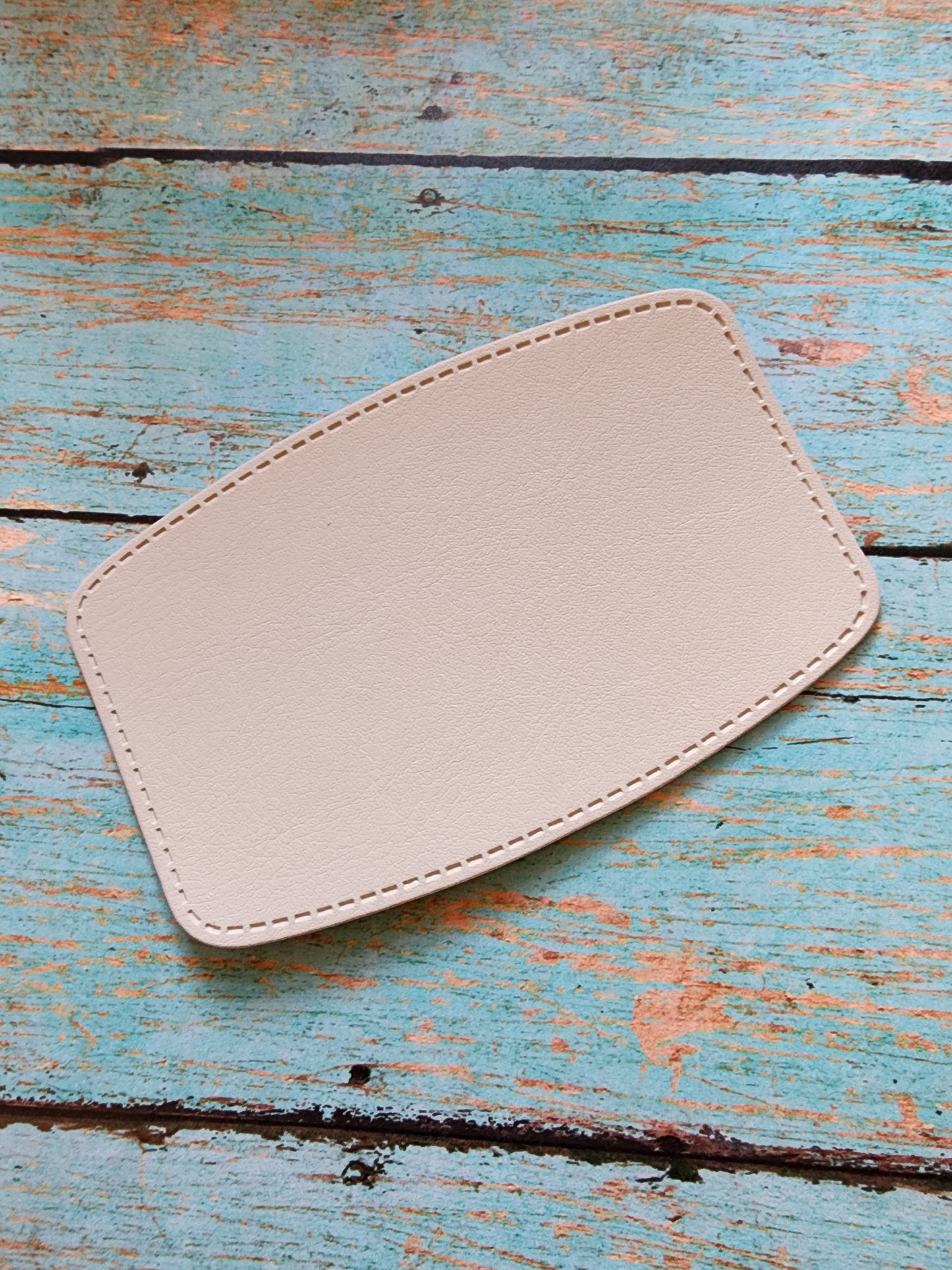 Retro Grey, Sandstone or Tan Leather Hat Patch Sublimation Blank! Rounded Corner Rectangle! Laserable!