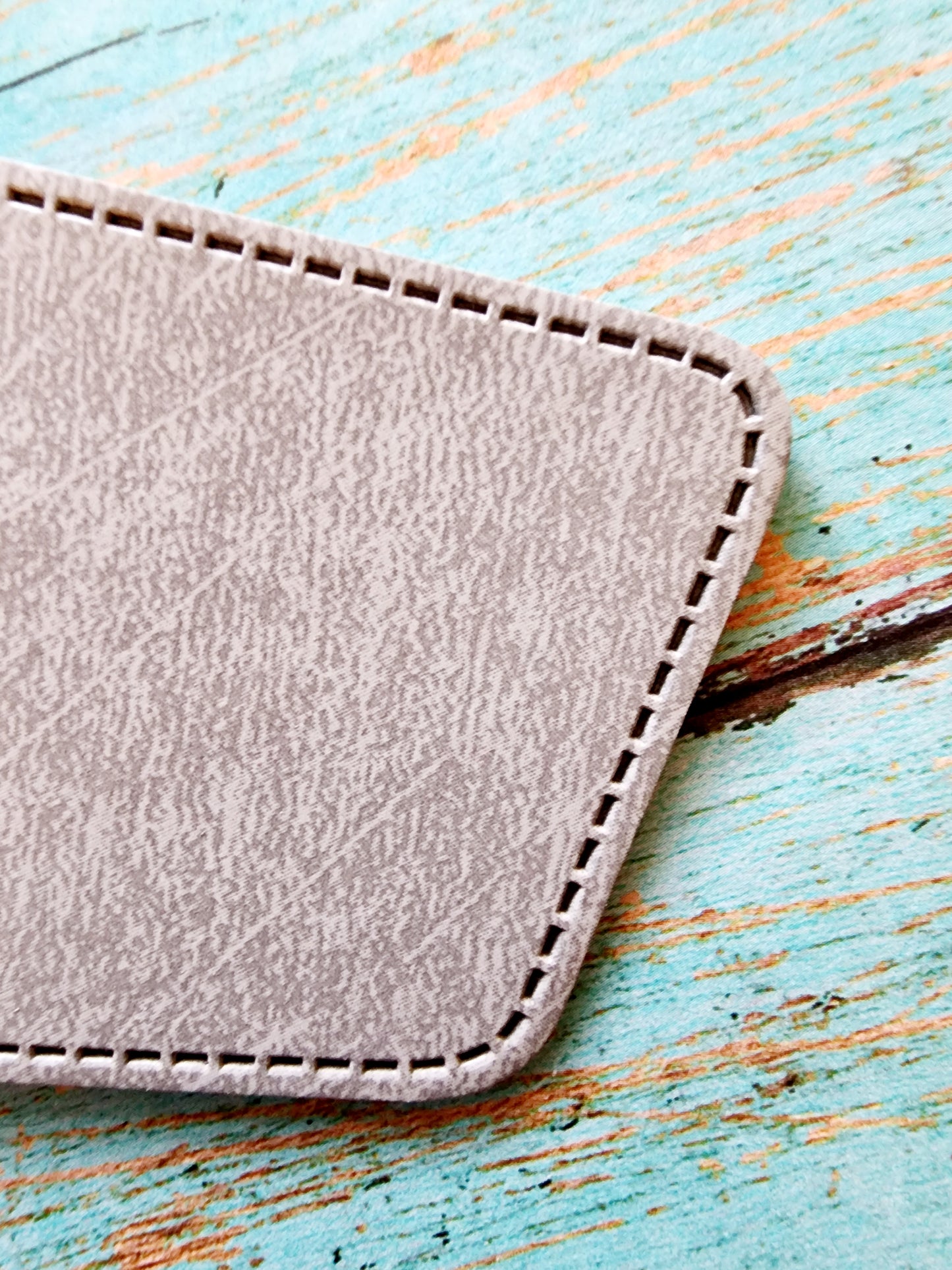 Half Hexagon Gray or Tan Faux Leather Hat Patch Sublimation Blank! PU Leather. Laserable!