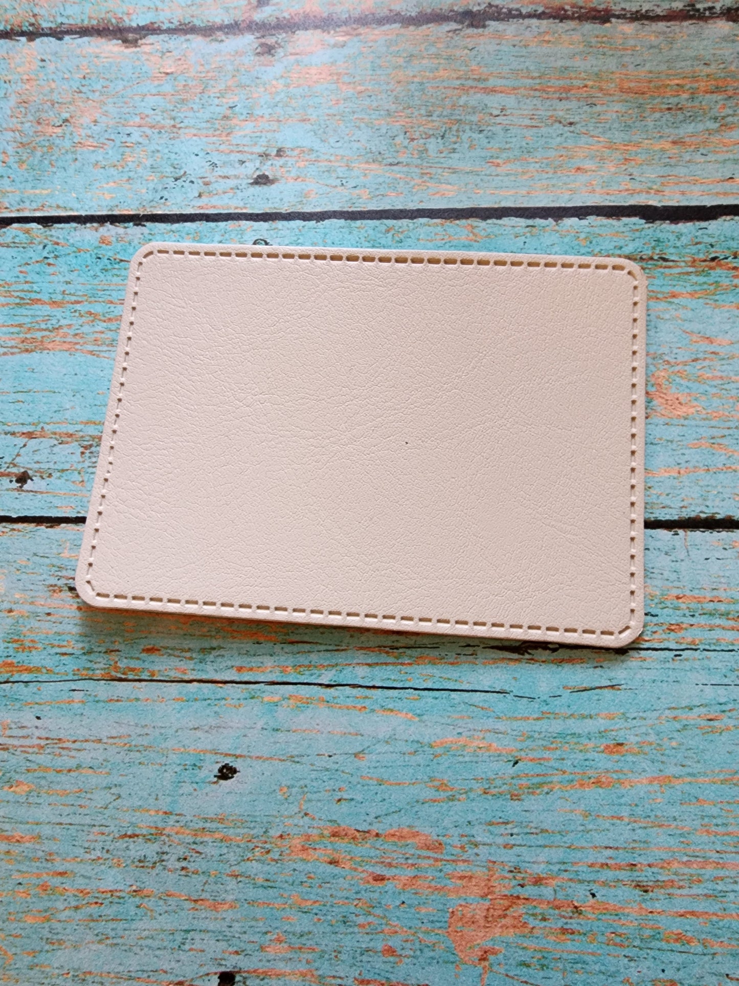 Rectangle 3.5" x 2.5" Retro Sandstone or Tan Leather Hat Patch Sublimation Blank! 4" Rounded Rectangle! Laserable!