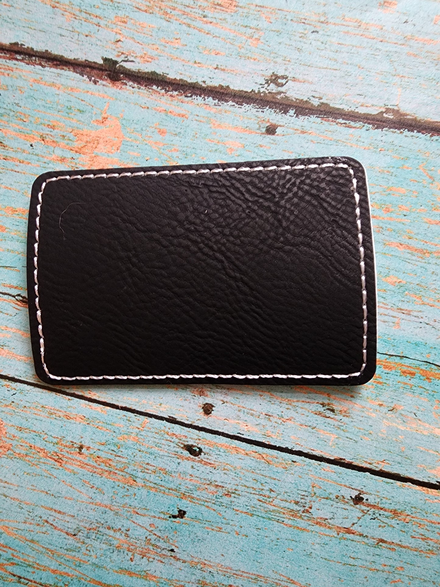 Vegan Faux Leather 2" x 3" Rounded Rectangle Hat Patch Blank! Laserable!