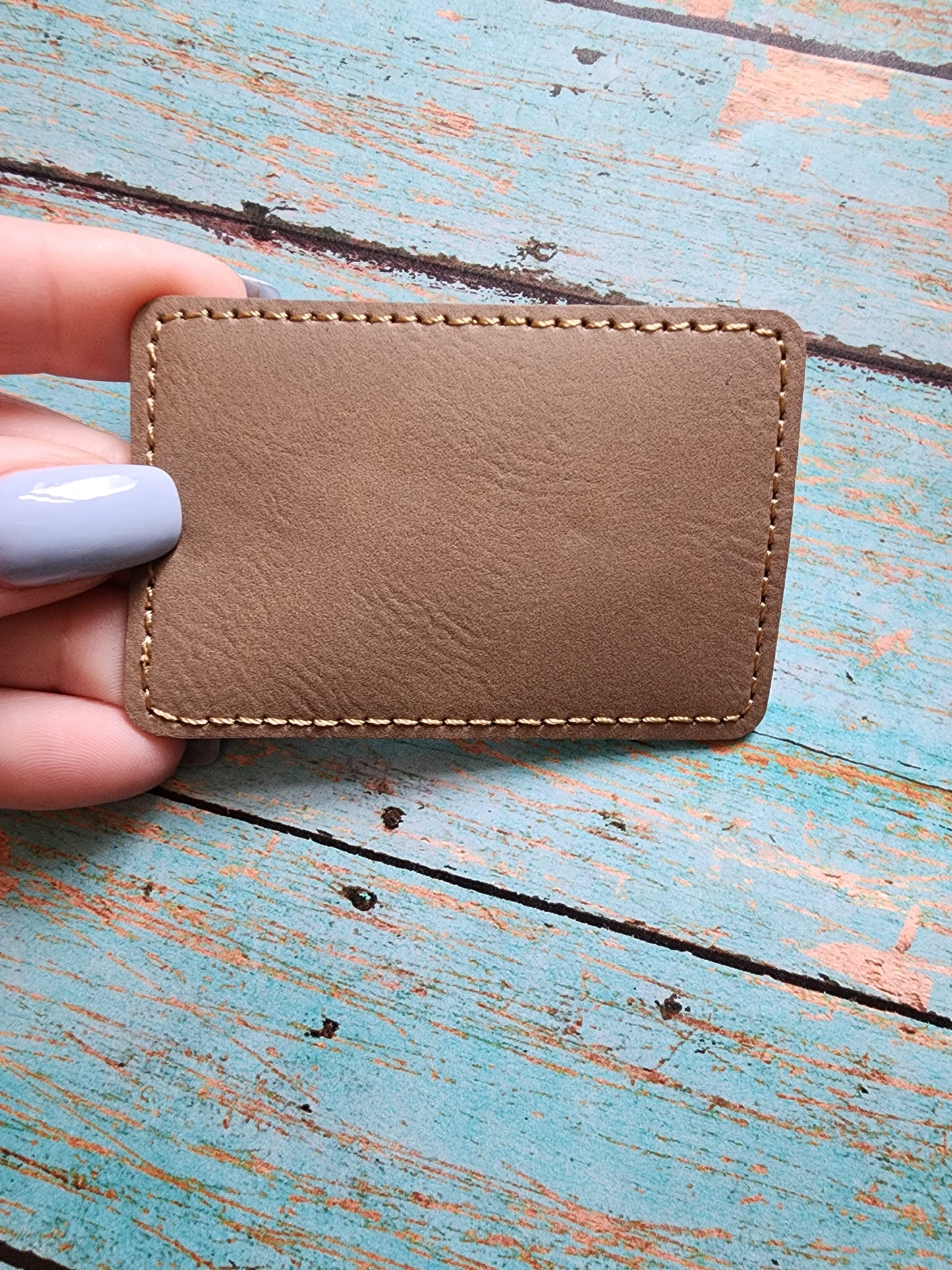 Vegan Faux Leather 2" x 3" Rounded Rectangle Hat Patch Blank! Laserable!