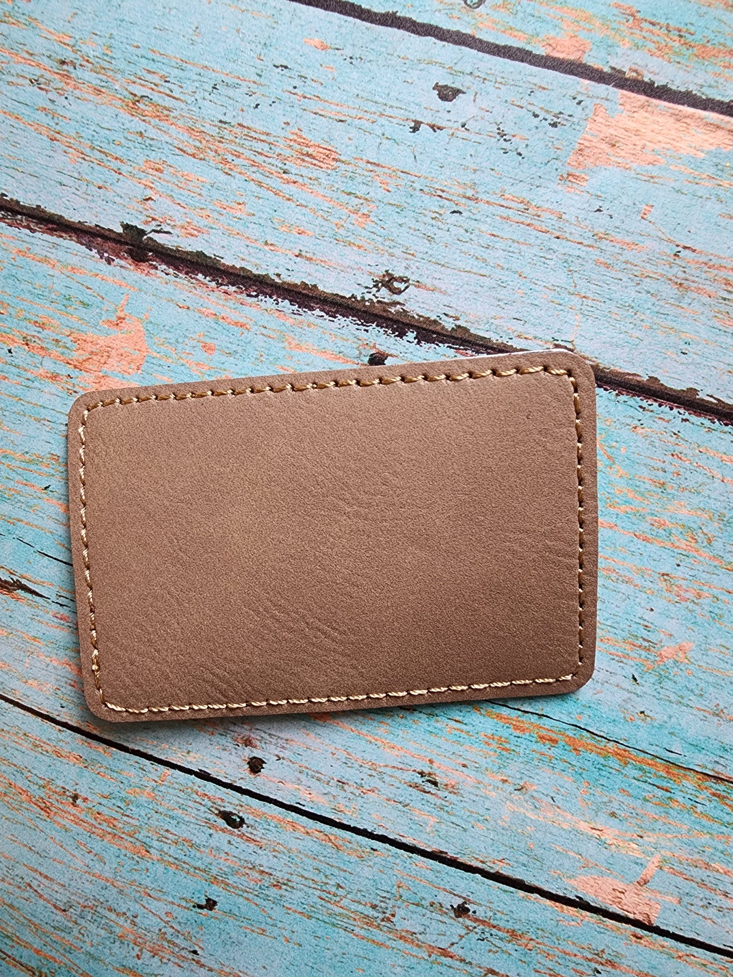 Vegan Faux Leather 2" x 3" Rounded Rectangle Hat Patch Blank! Laserable!