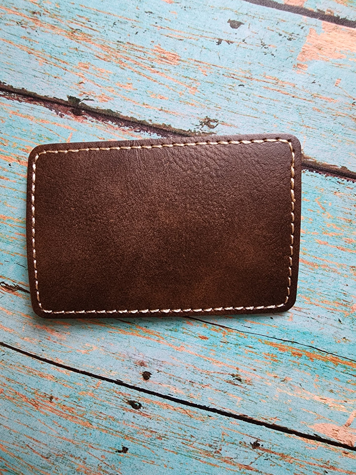 Vegan Faux Leather 2" x 3" Rounded Rectangle Hat Patch Blank! Laserable!
