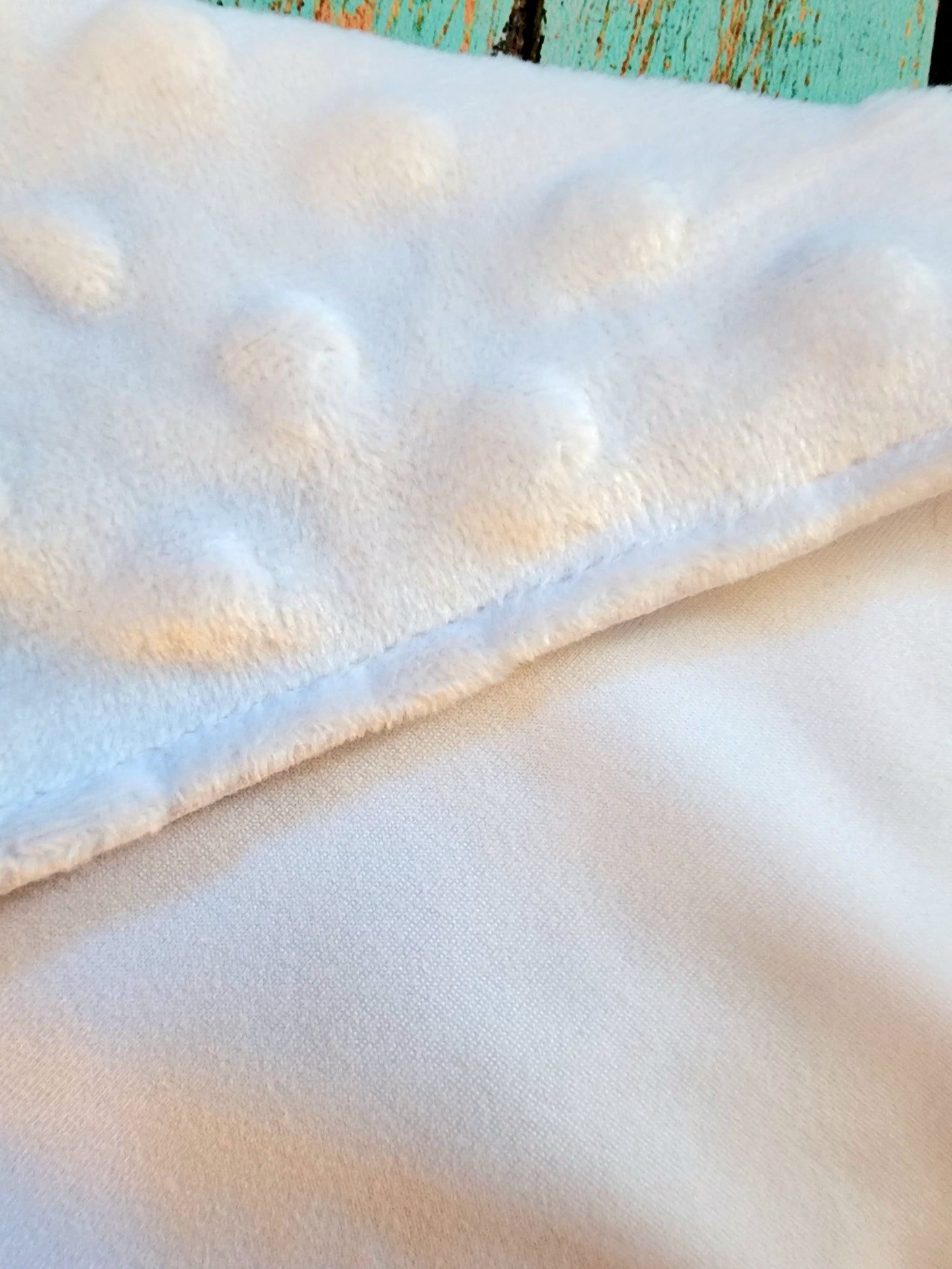 54" x 30" Soft White Minky Dot Baby Blanket Sublimation Blank