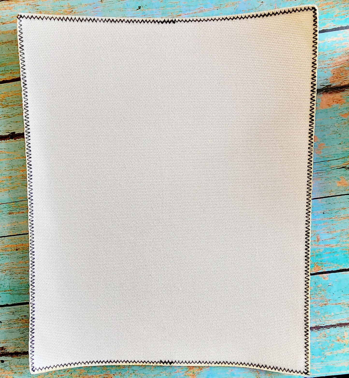 Zig Zag Stitched 8x10" Extra Large Rectangle Distressed Burlap Sublimation Back Patch Sublimation Blank with Glue Back