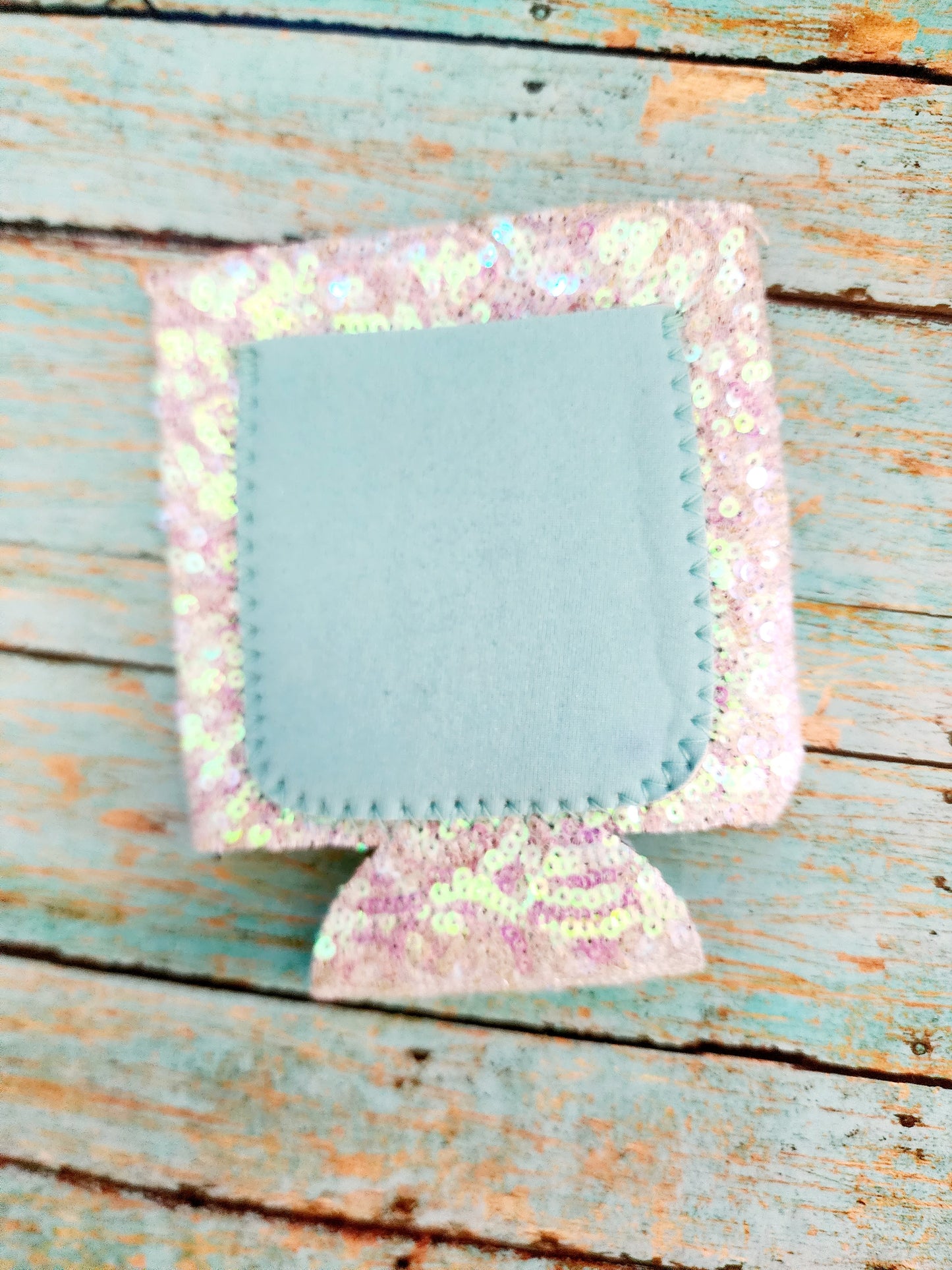 Unicorn White Sequin Neoprene Koozie with White Pocket Sublimation Blank! Can Cooler (Copy)