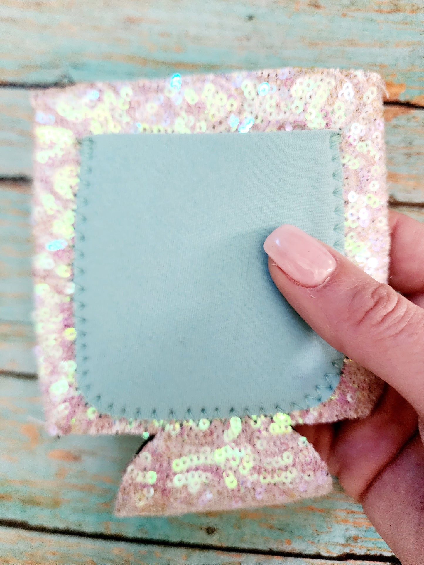 Unicorn White Sequin Neoprene Koozie with White Pocket Sublimation Blank! Can Cooler (Copy)