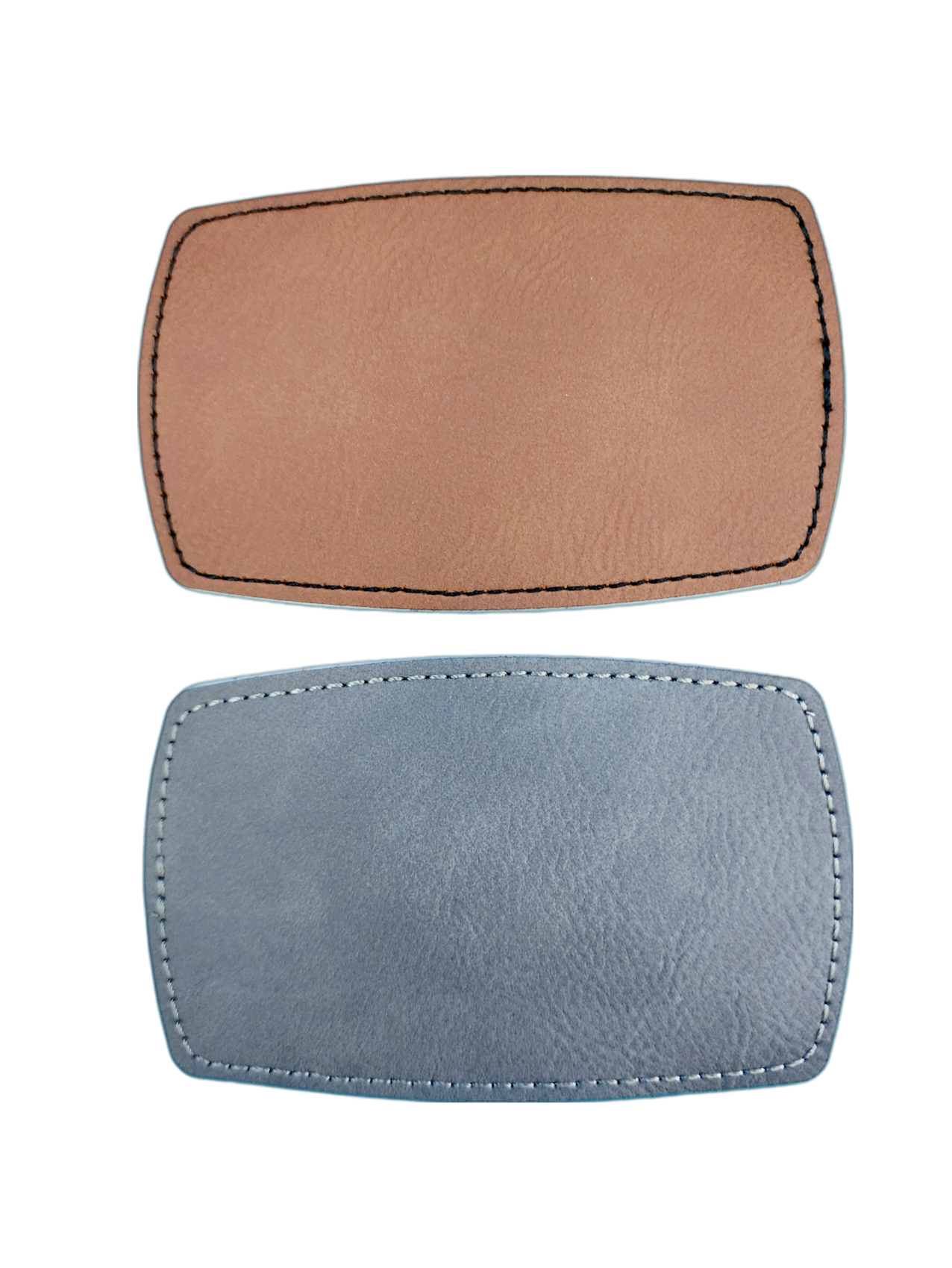 Vegan Faux Leather Large 2.5" x 4" Rounded Rectangle Hat Patch Blank! Laserable!