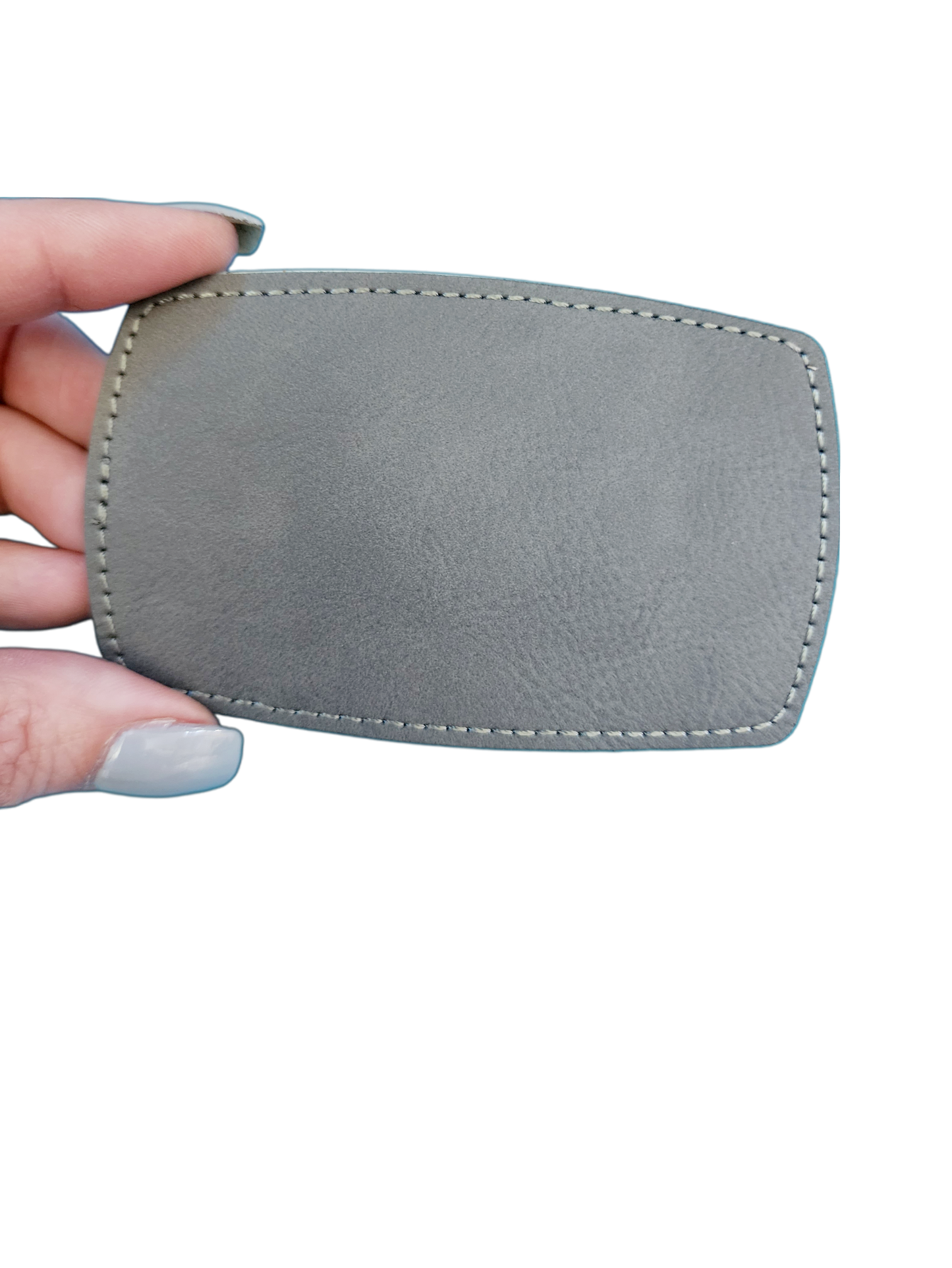 Vegan Faux Leather Large 2.5" x 4" Rounded Rectangle Hat Patch Blank! Laserable!