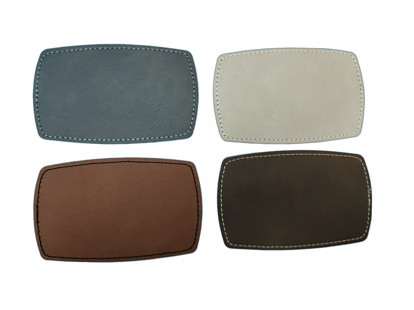 Vegan Faux Leather Large 2.5" x 4" Rounded Rectangle Hat Patch Blank! Laserable!