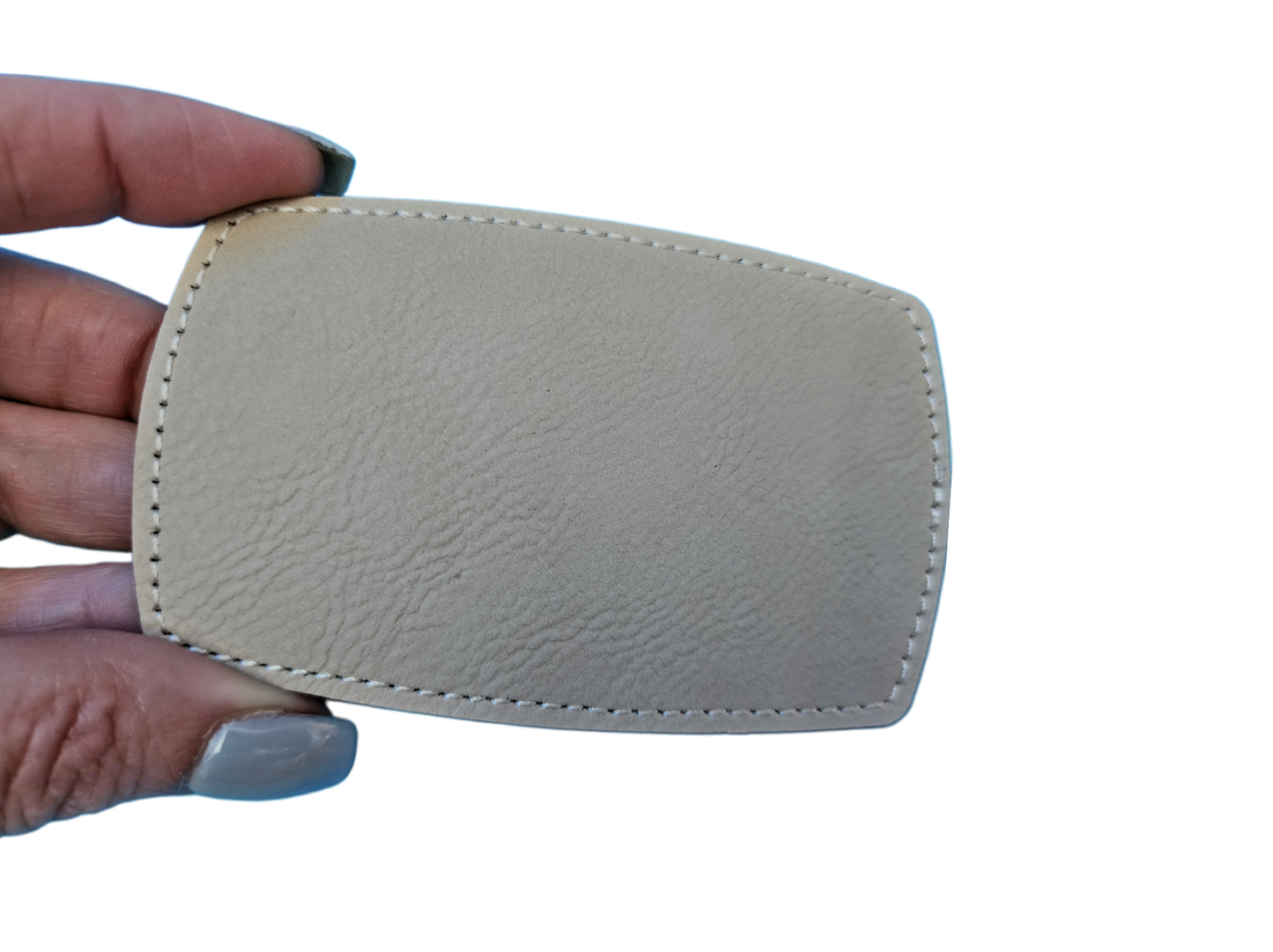Vegan Faux Leather Large 2.5" x 4" Rounded Rectangle Hat Patch Blank! Laserable!