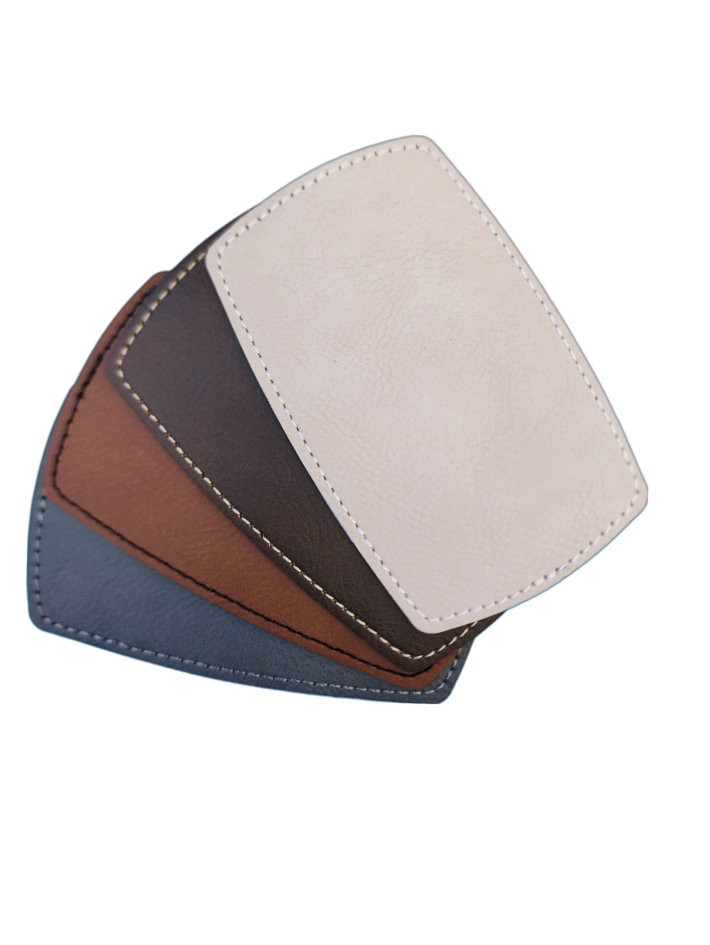 Vegan Faux Leather Large 2.5" x 4" Rounded Rectangle Hat Patch Blank! Laserable!