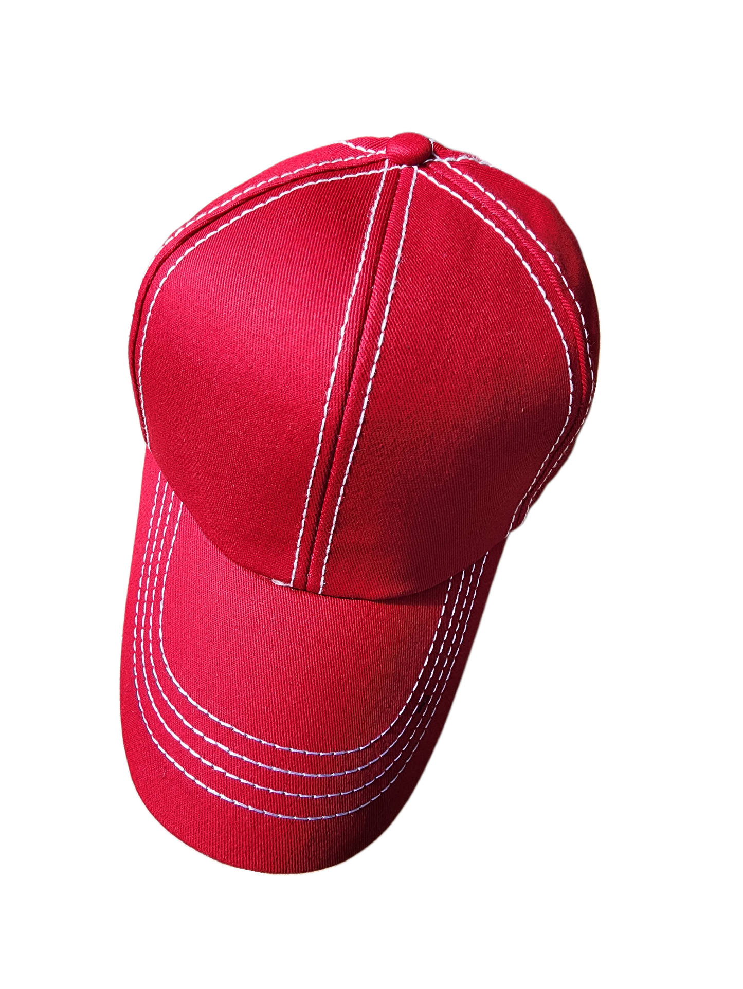 Red Structured Velcro Adjustable Unisex Baseball Trucker Hat Cap