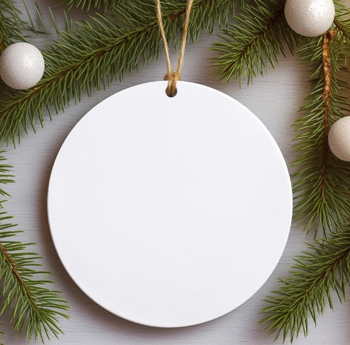 3" Round MDF 2-sided Christmas Holiday Ornament Sublimation Blank. Also laserable!