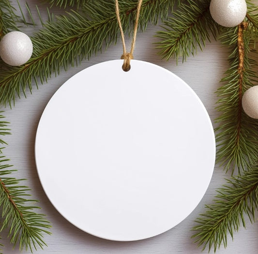 3" Round MDF 2-sided Christmas Holiday Ornament Sublimation Blank. Also laserable!