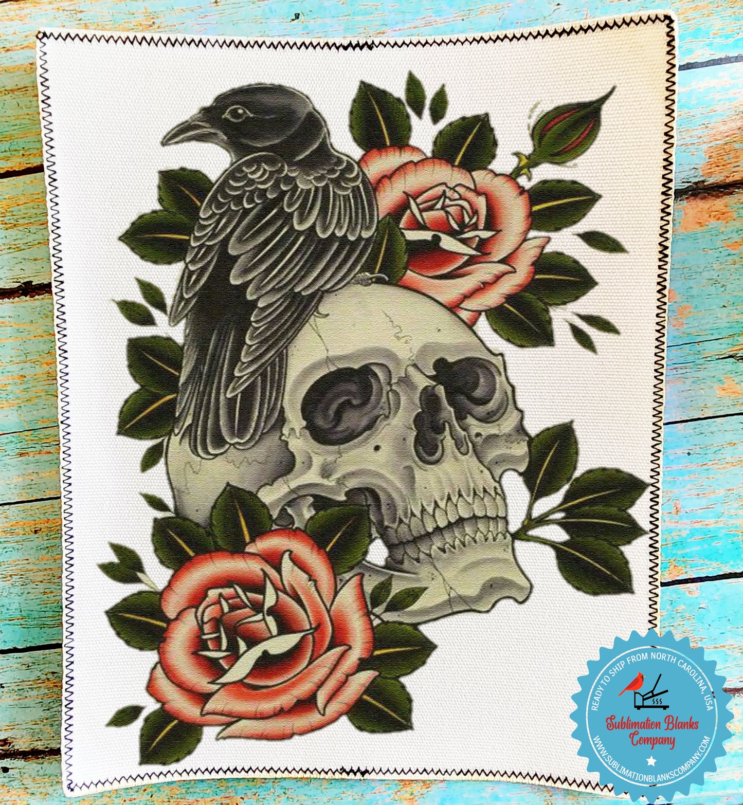 Zig Zag Stitched 8x10" Extra Large Rectangle Distressed Burlap Sublimation Back Patch Sublimation Blank with Glue Back