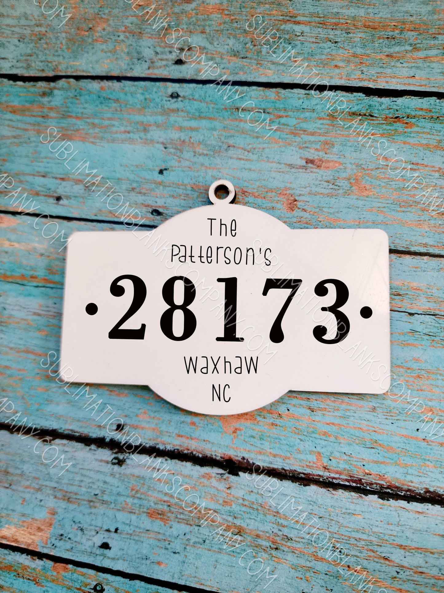 Zip Code MDF 2-sided Christmas Holiday Ornament Sublimation Blank. Also laserable!