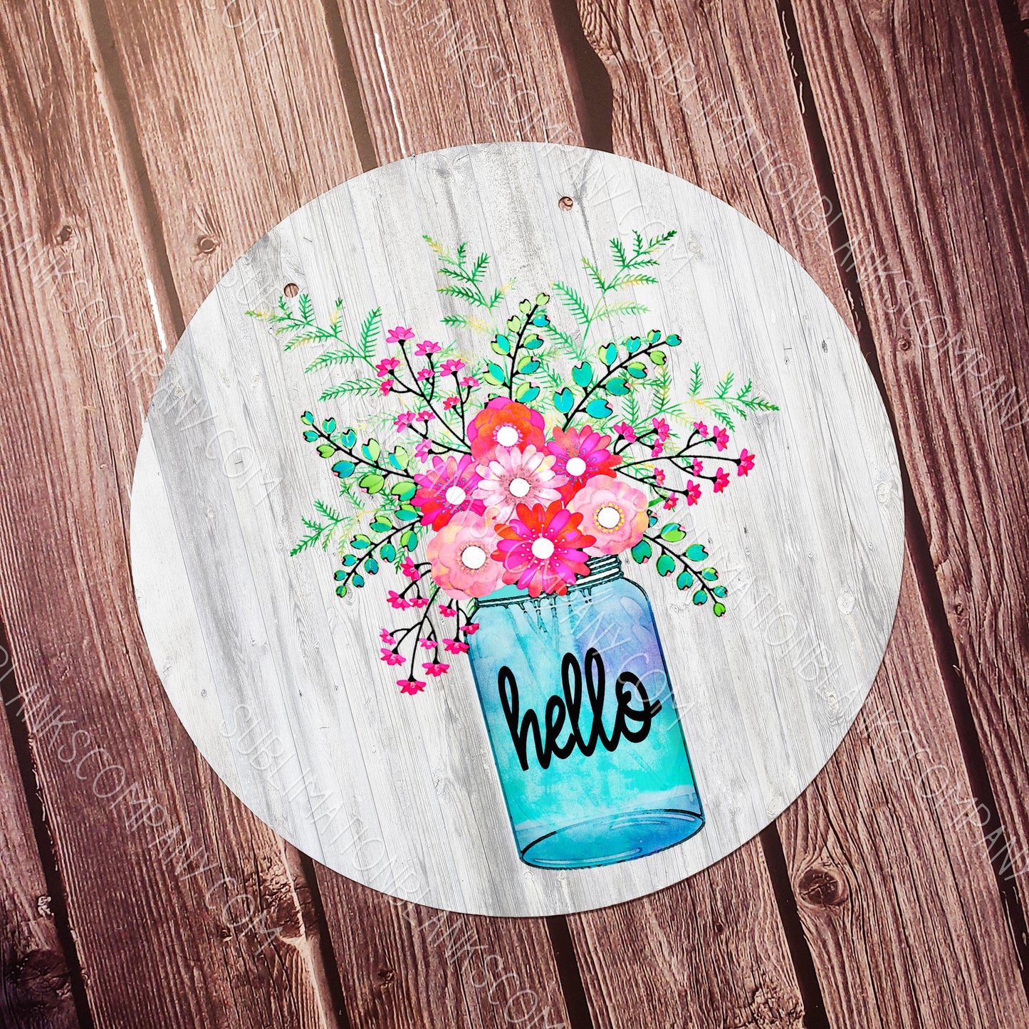 Aluminum 12" Round Wall or Door Hanger Circle Sublimation Blank. Laserable!