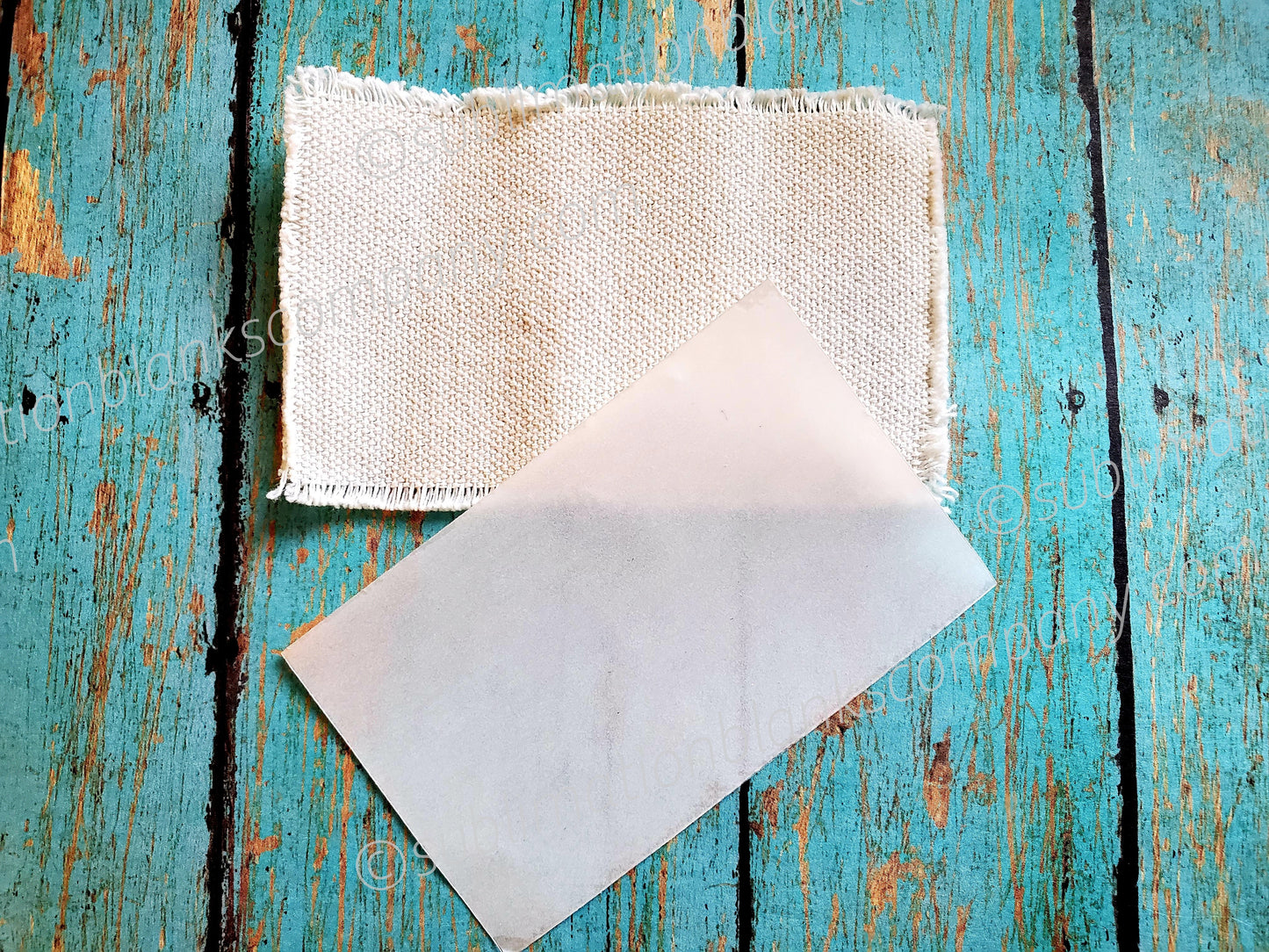 Distressed Burlap Rectangle Hat Patch Sublimation Blank. Raggy