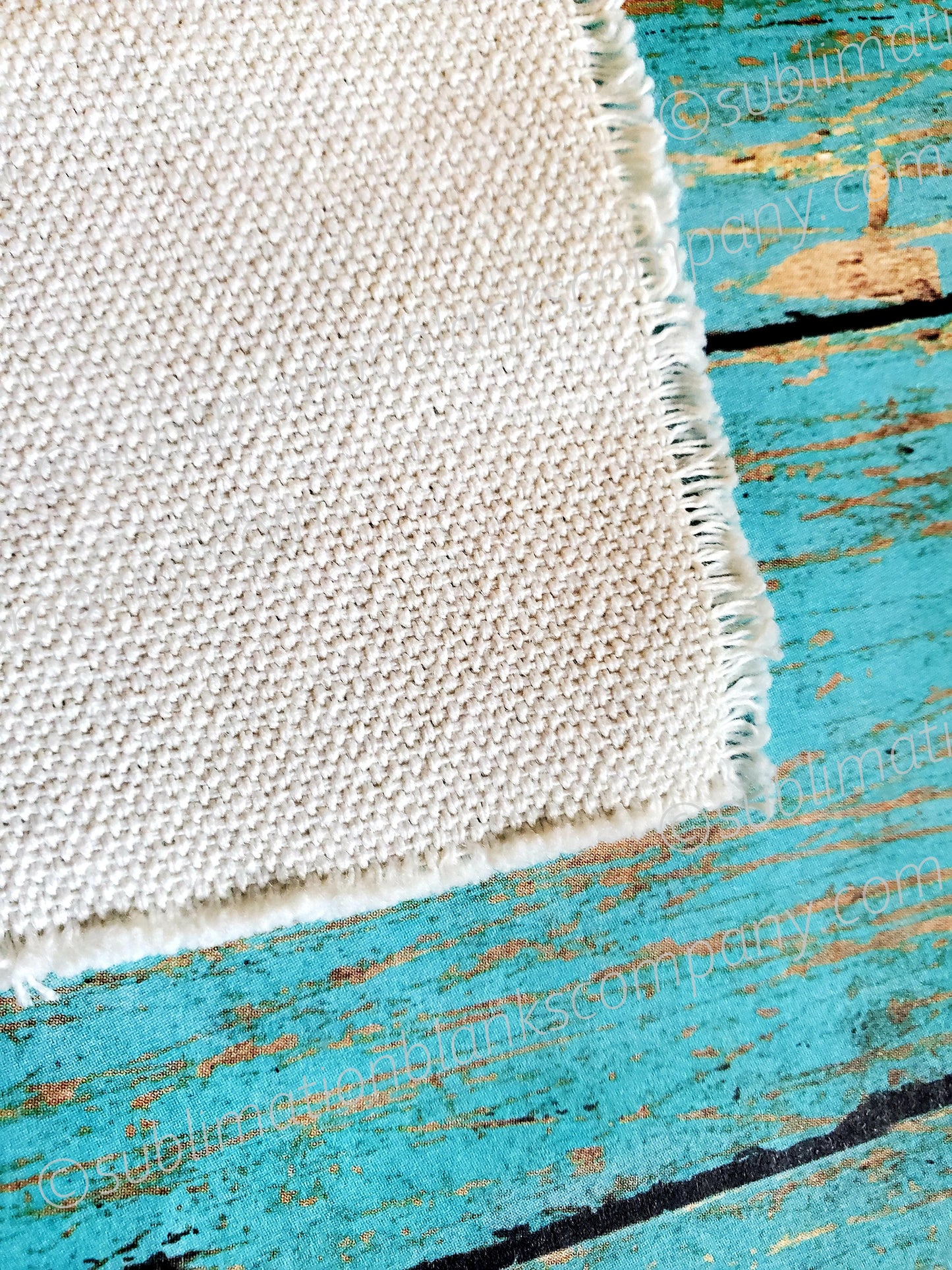 Distressed Burlap Rectangle Hat Patch Sublimation Blank. Raggy