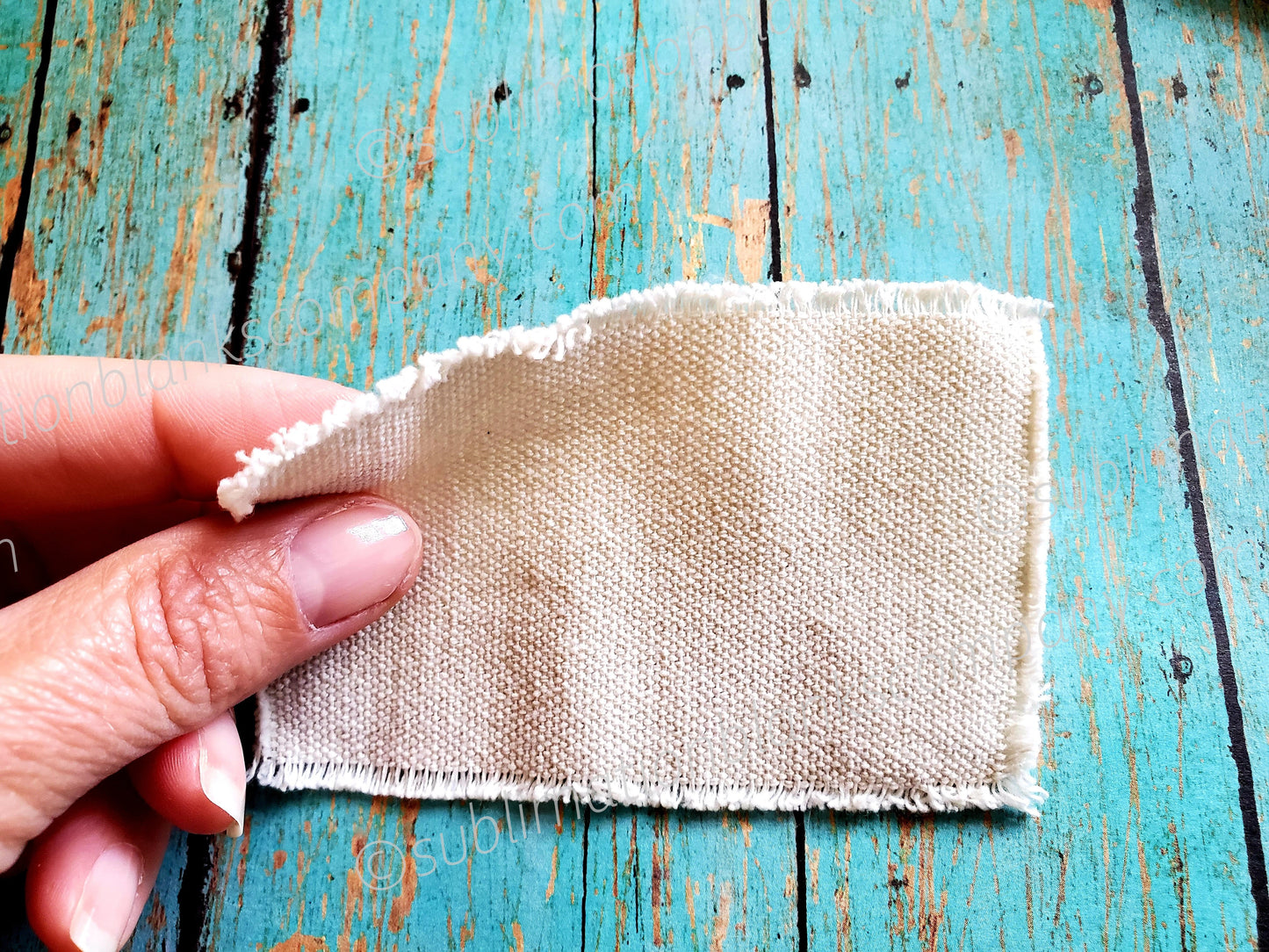 Distressed Burlap Rectangle Hat Patch Sublimation Blank. Raggy