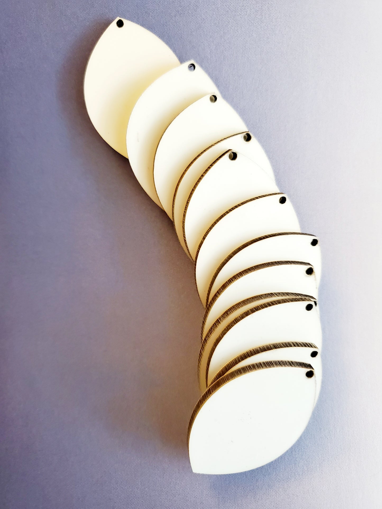 Pair of Leaf Shape 2-Sided MDF Sublimation Earrings with Hanging Hardware (set of 2). Laserable!