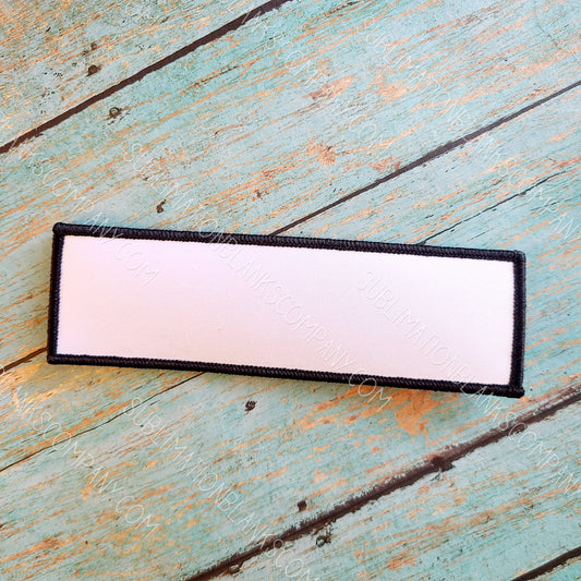Long Rectangle Hat Patch Sublimation Blank with Re-heatable Glue Backing