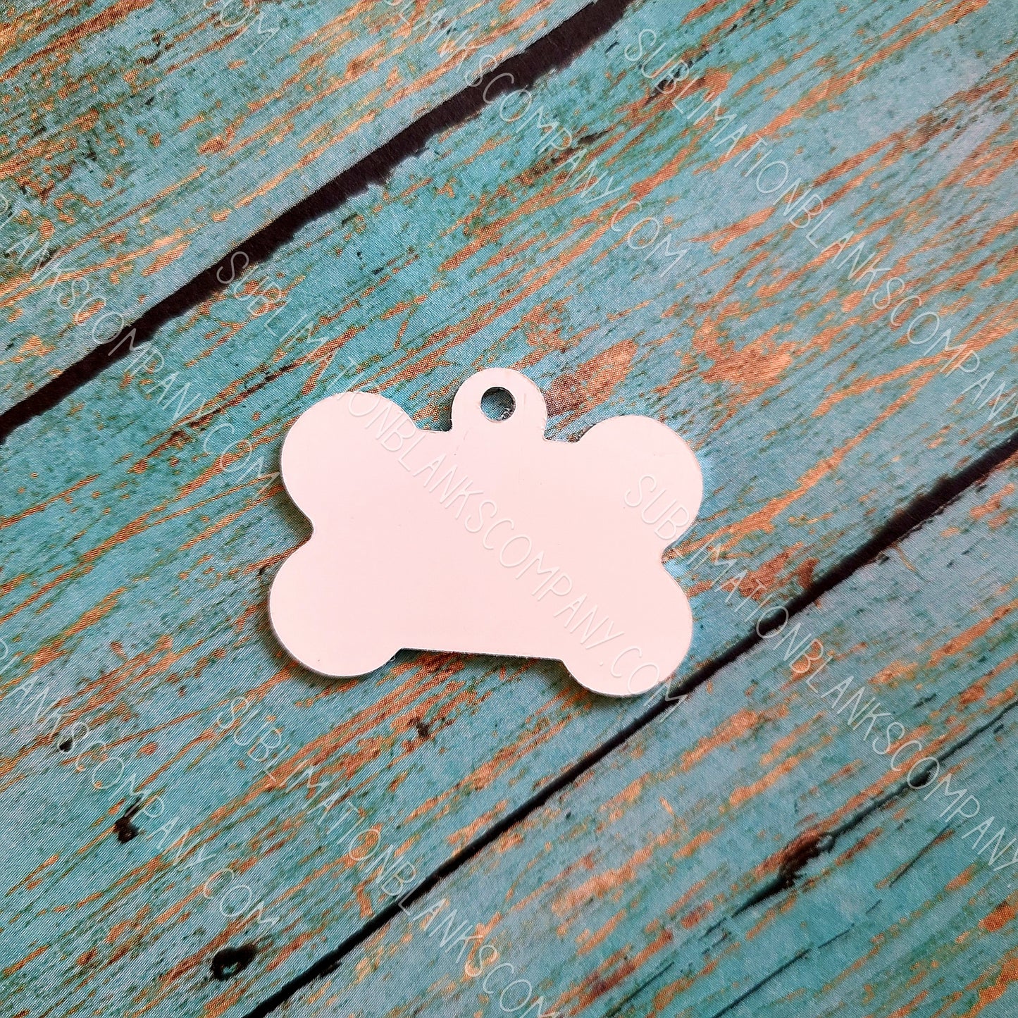 2-sided Dog Bone Shape Dog Pet ID Tag Aluminum Metal Sublimation/Laserable Blank with Hanging Ring