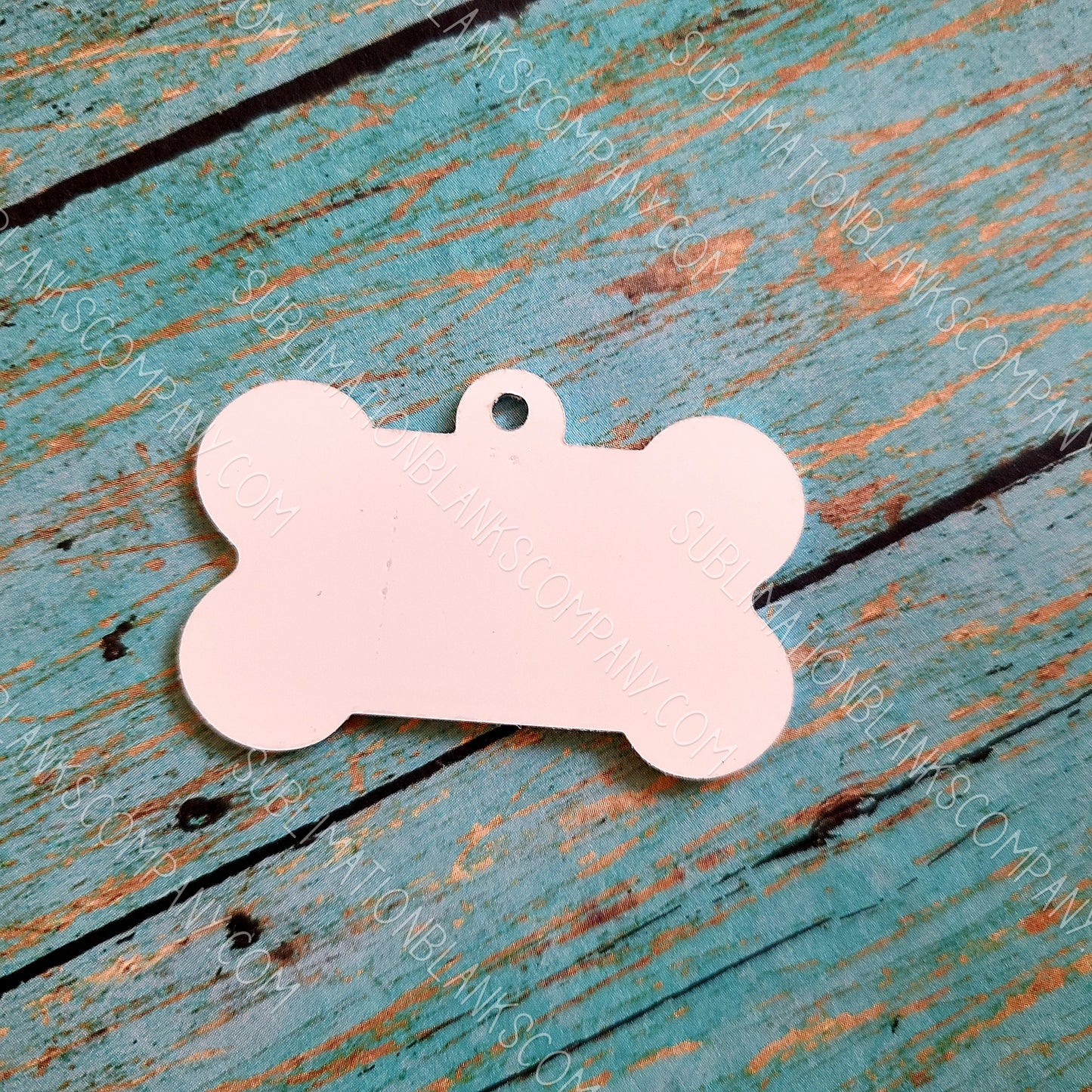 2-sided Dog Bone Shape Dog Pet ID Tag Aluminum Metal Sublimation/Laserable Blank with Hanging Ring