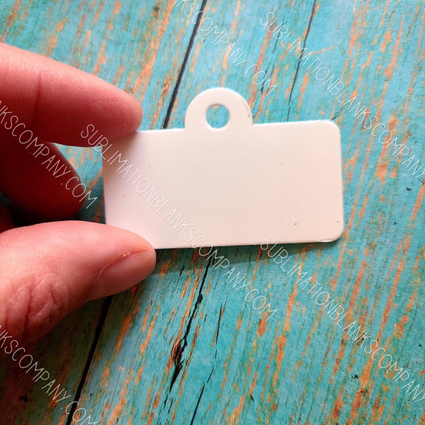 2-sided Rectangle License Plate Pet ID Tag Sublimation/Laserable Blank with Hanging Ring