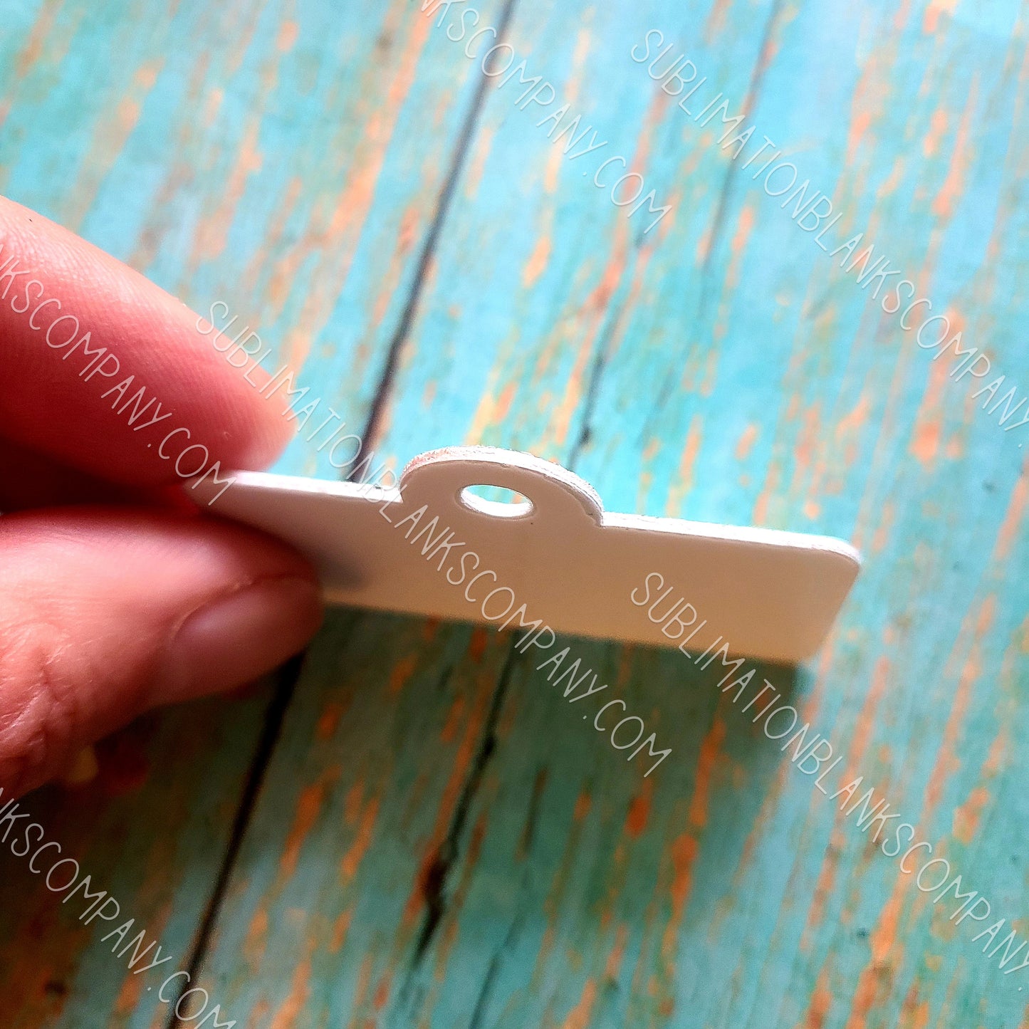 2-sided Rectangle License Plate Pet ID Tag Sublimation/Laserable Blank with Hanging Ring