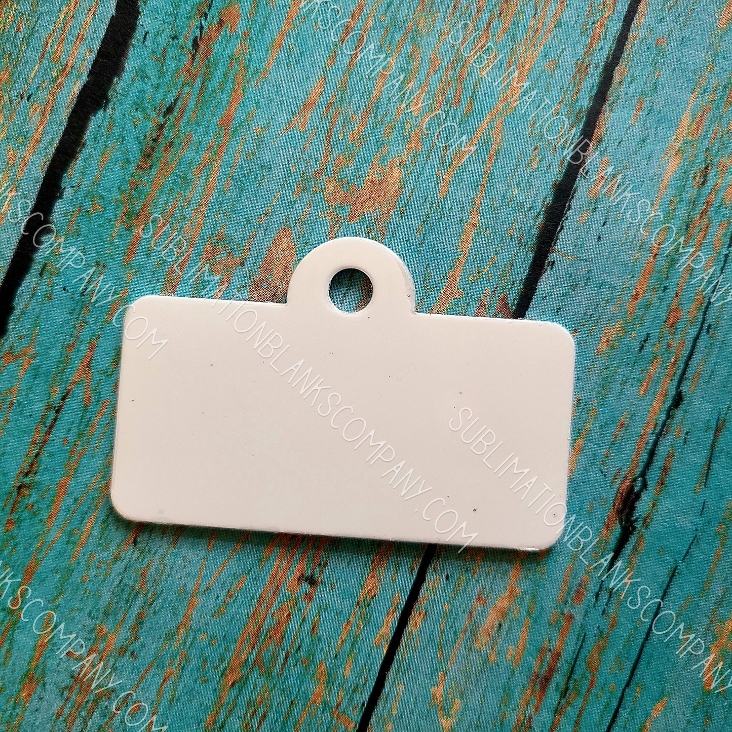 2-sided Rectangle License Plate Pet ID Tag Sublimation/Laserable Blank with Hanging Ring