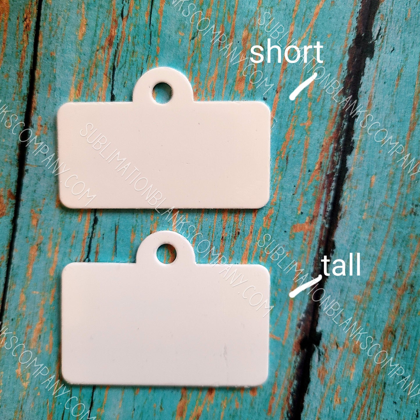 2-sided Rectangle License Plate Pet ID Tag Sublimation/Laserable Blank with Hanging Ring
