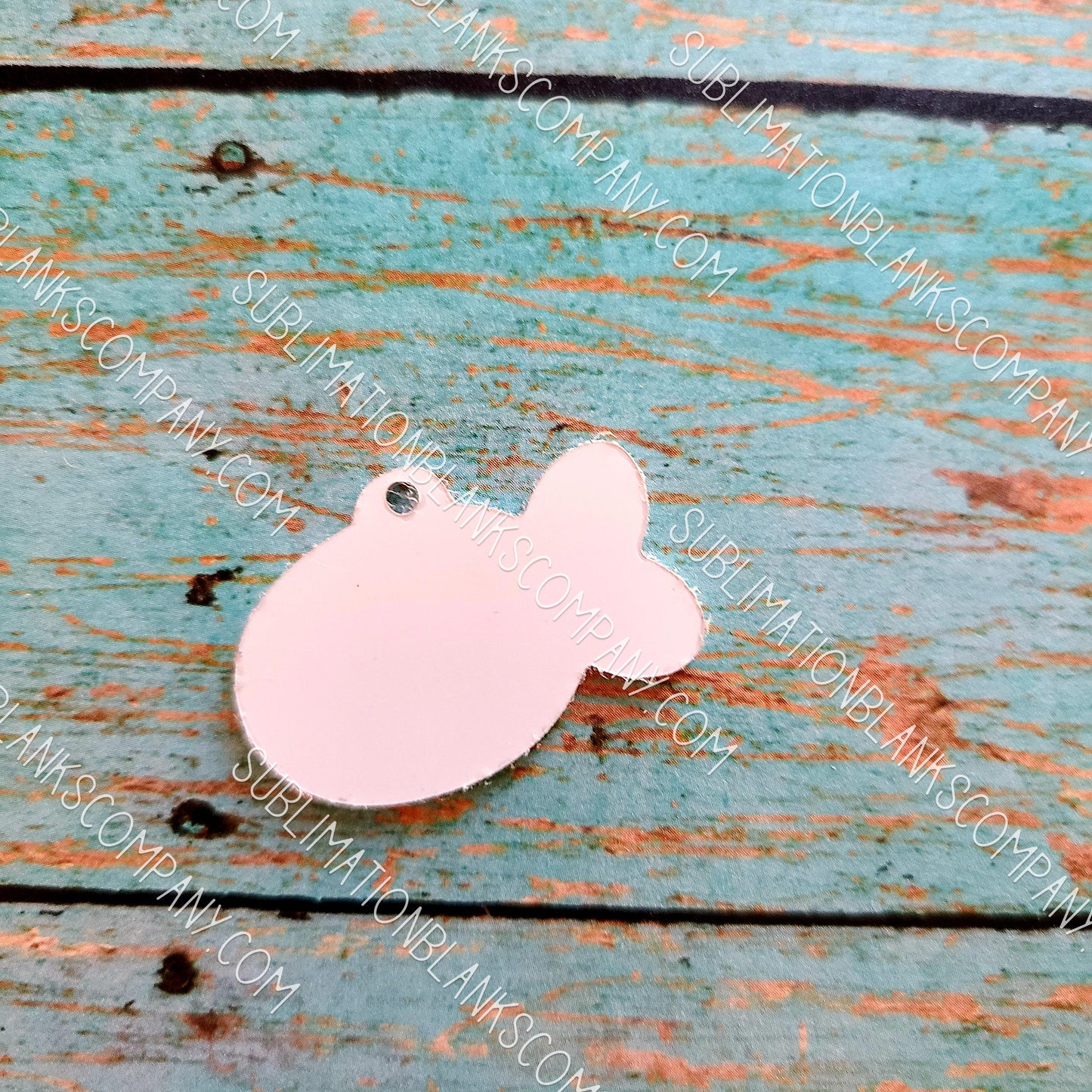 2-Sided Fish Pet ID Sublimation/Laserable Aluminum Metal Blank with Ring