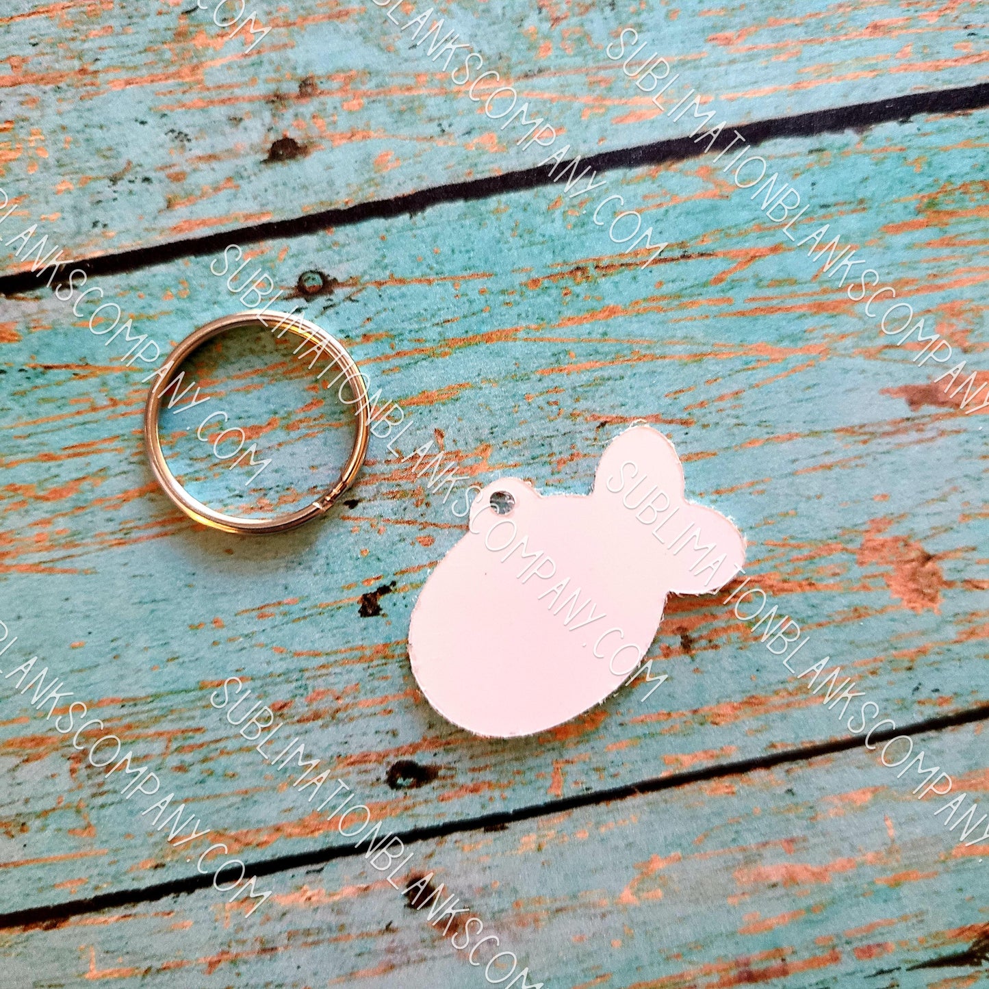 2-Sided Fish Pet ID Sublimation/Laserable Aluminum Metal Blank with Ring