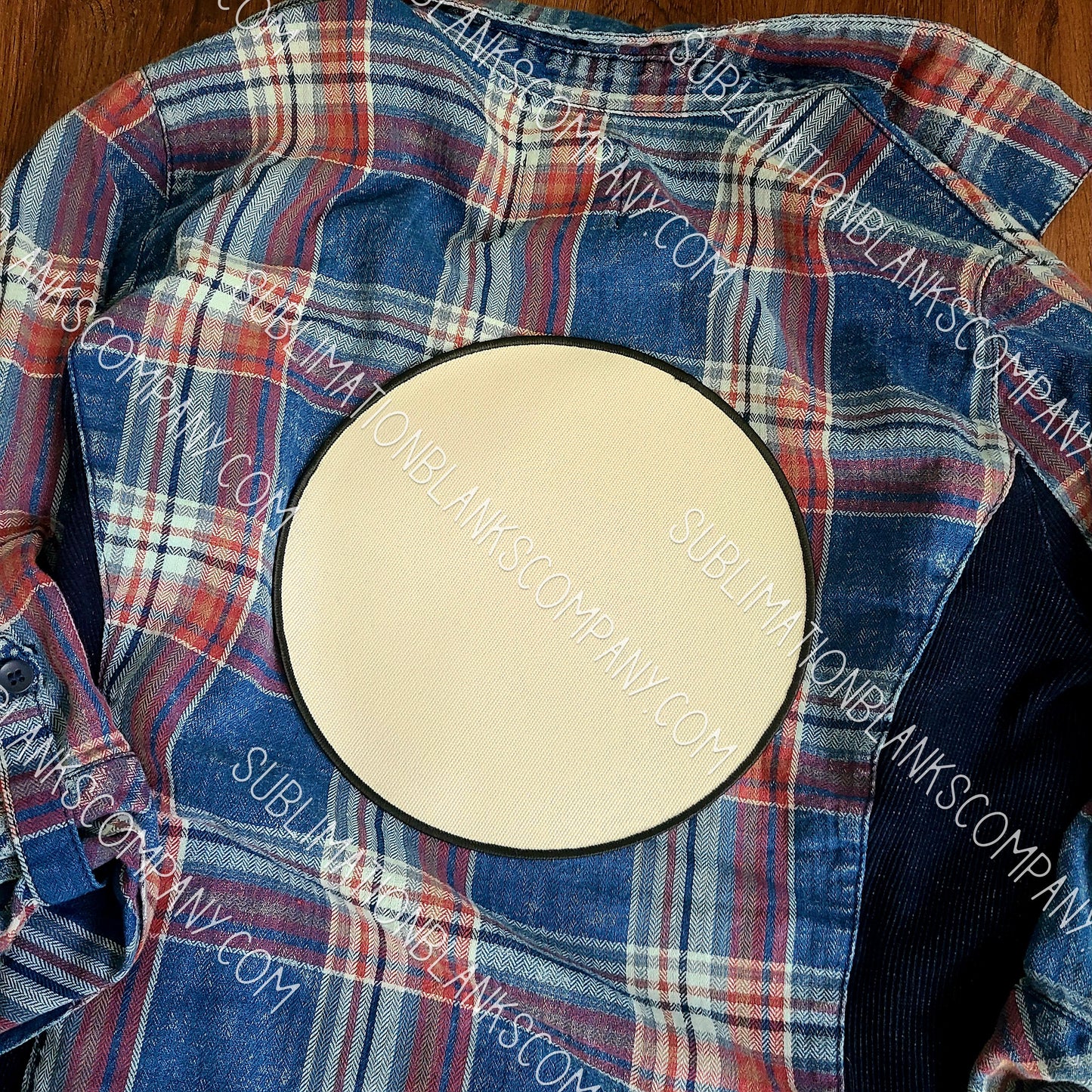 8" Round Back Patch Sublimation Blank