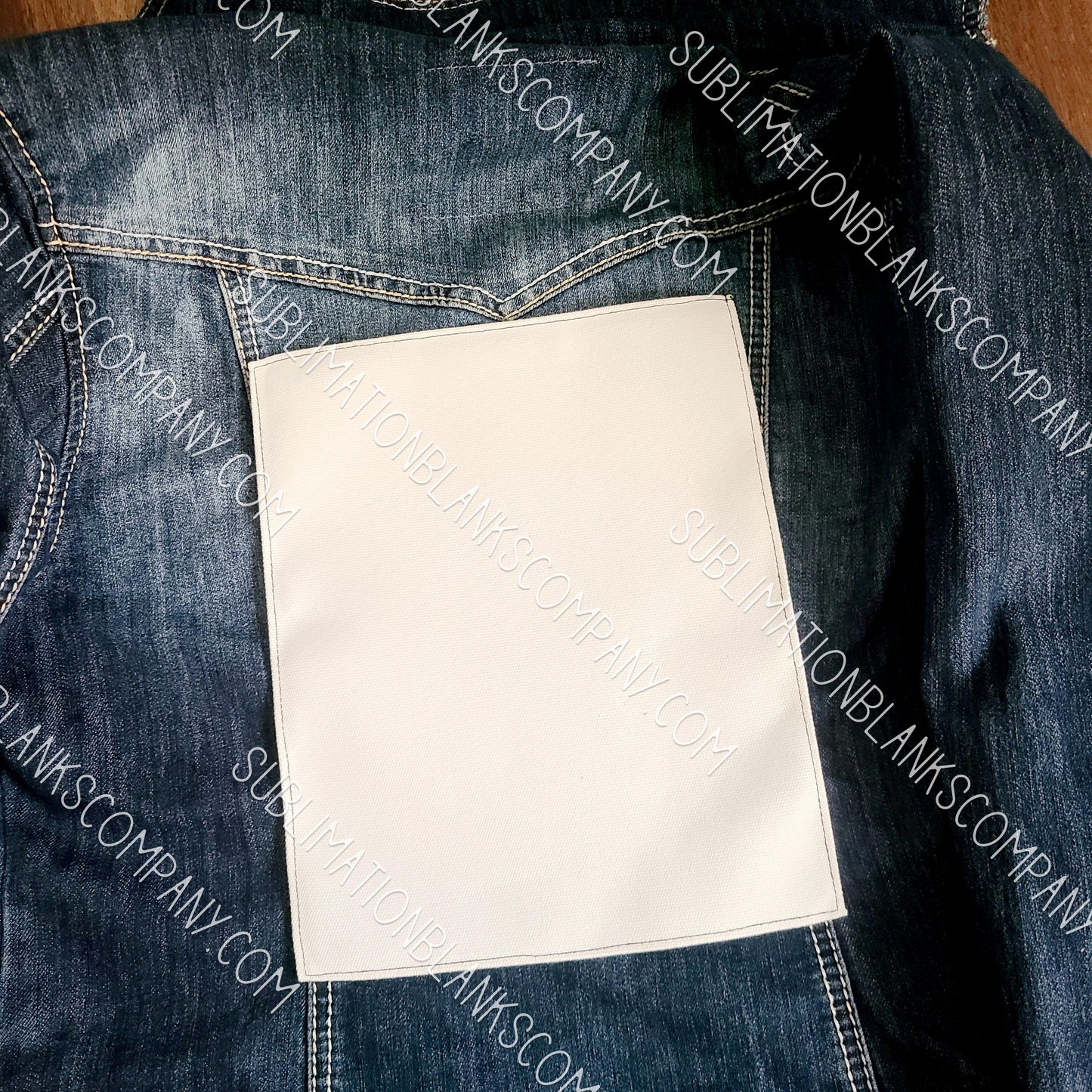 Extra Large Rectangle Black Stitch Edge Burlap Back Patch Sublimation Blank with Glue Paper