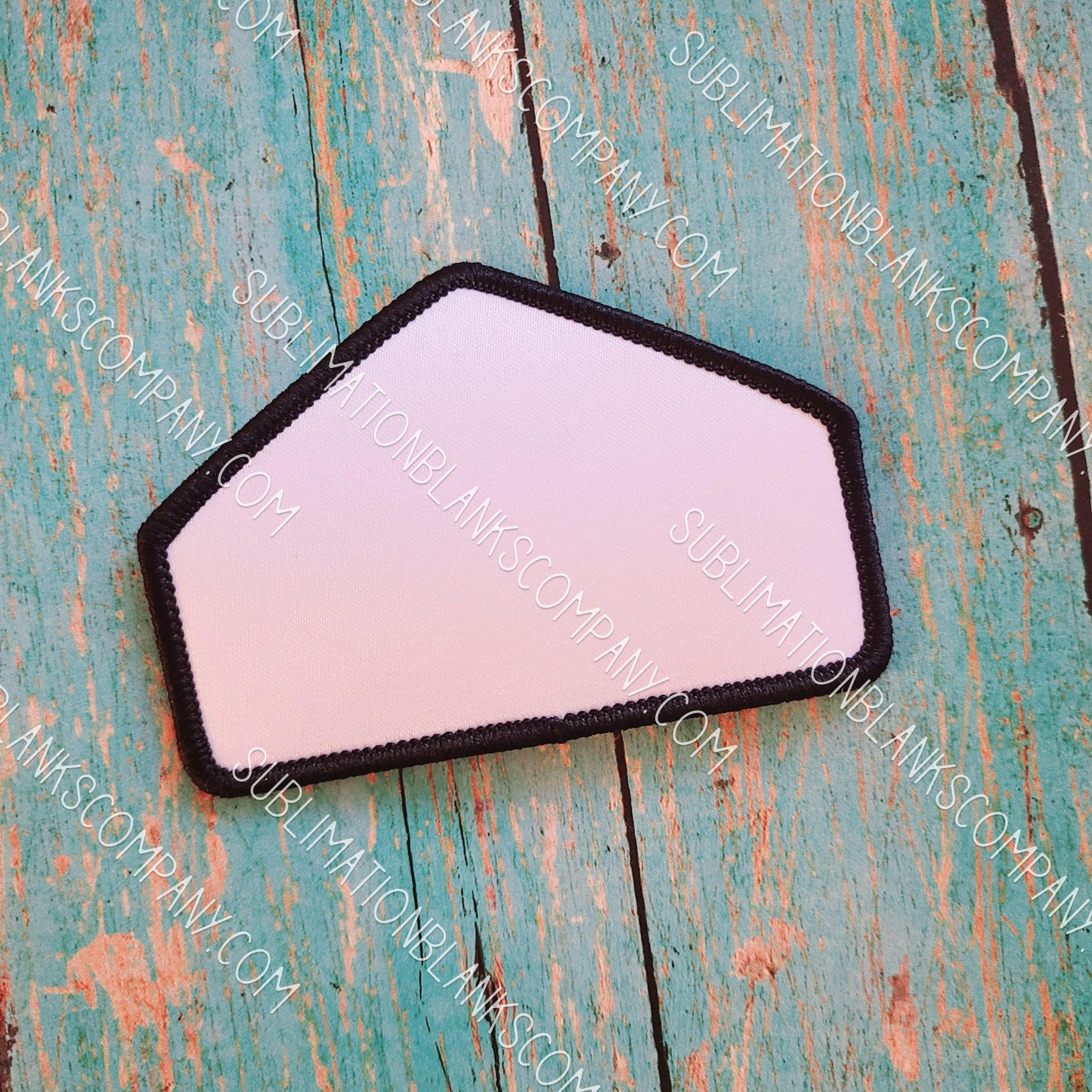 Half Diamond Hat Patch Sublimation Blank with Black Trim