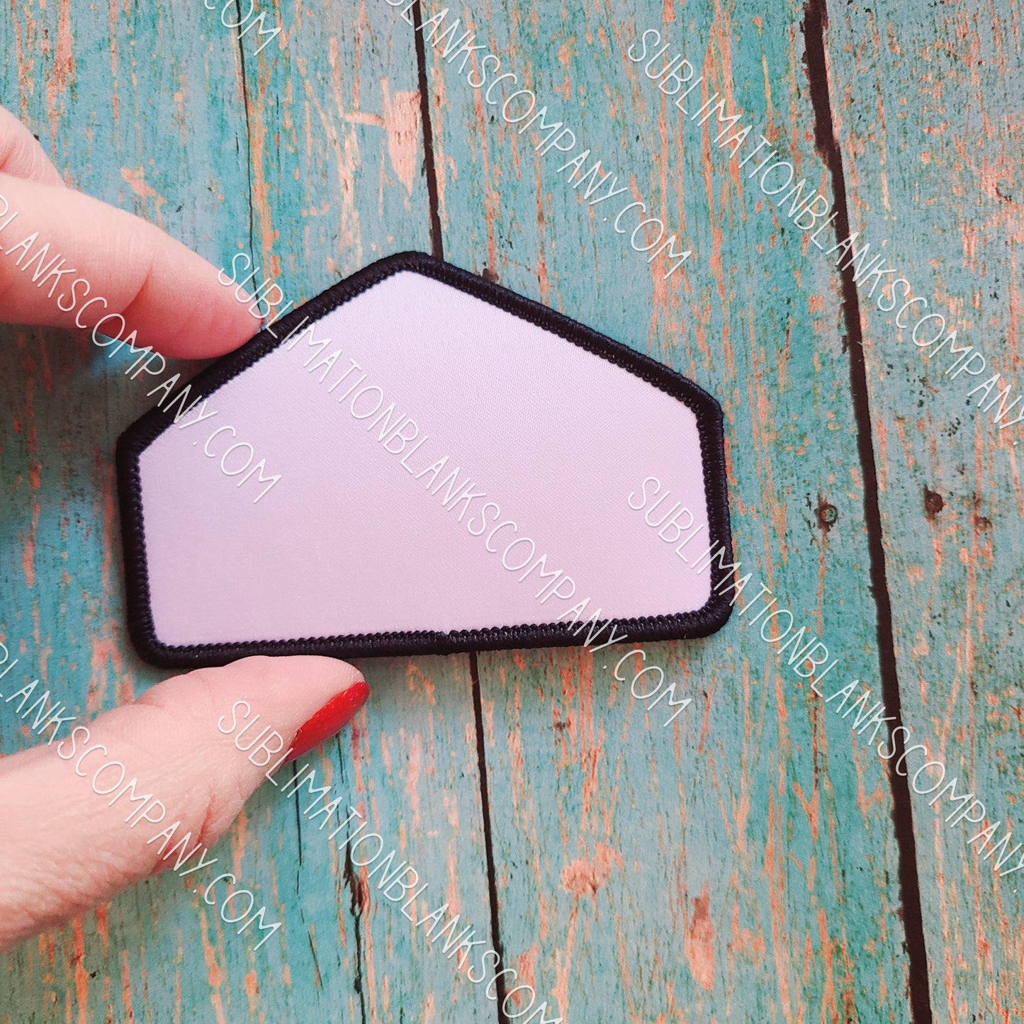 Half Diamond Hat Patch Sublimation Blank with Black Trim