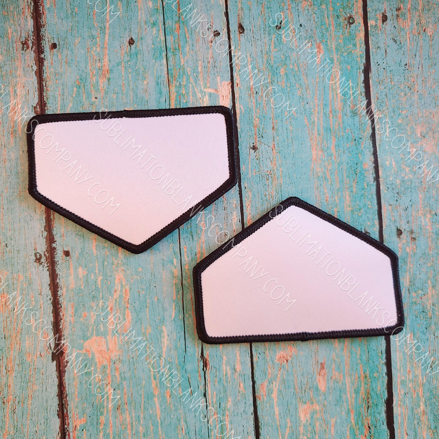 Half Diamond Hat Patch Sublimation Blank with Black Trim