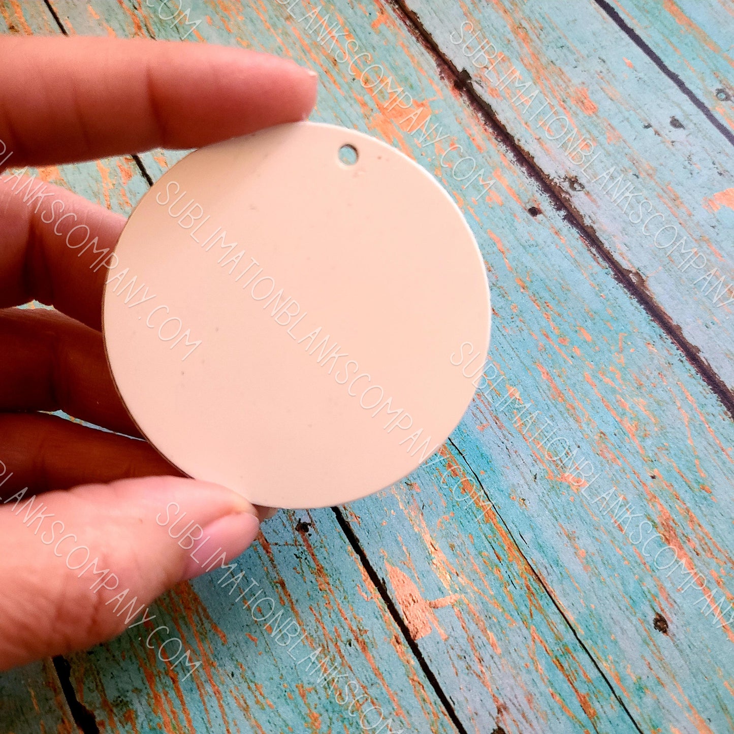 2-Sided Round Circle Aluminum Key Chain Sublimation Blank. Laserable!