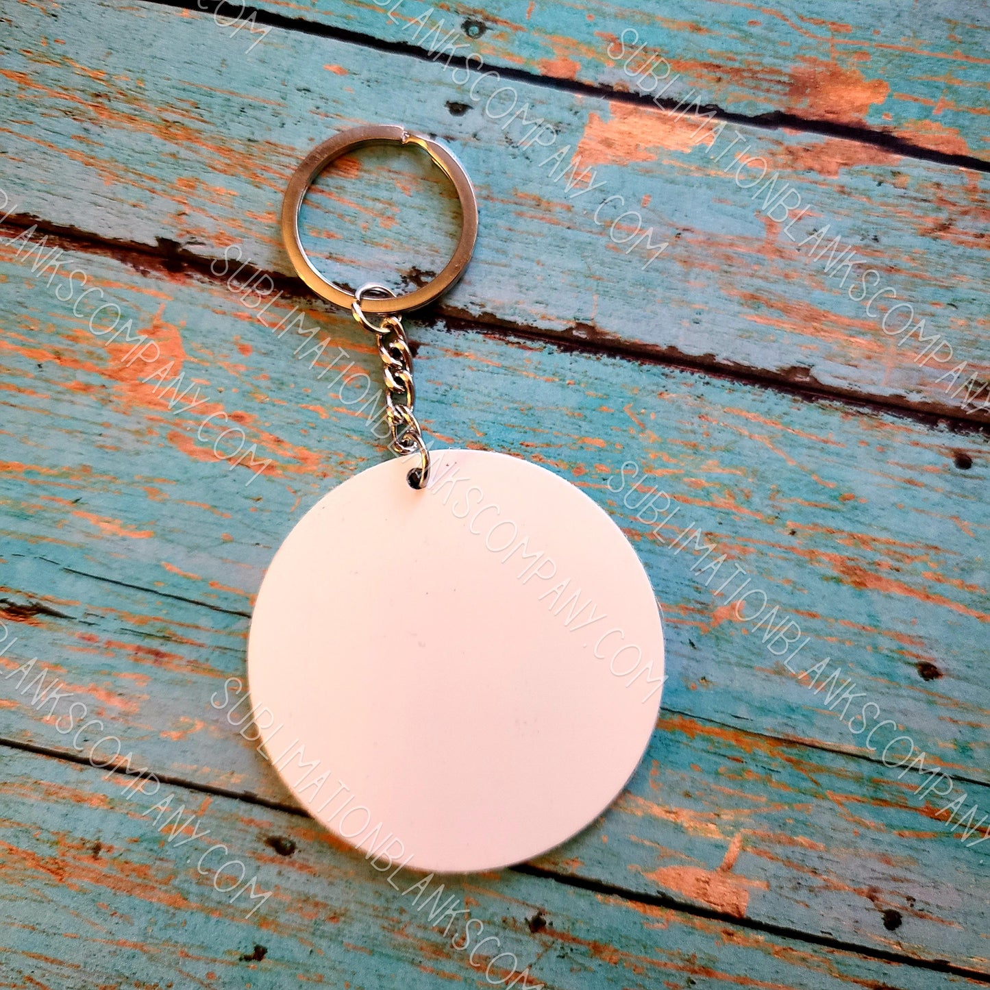 2-Sided Round Circle Aluminum Key Chain Sublimation Blank. Laserable!