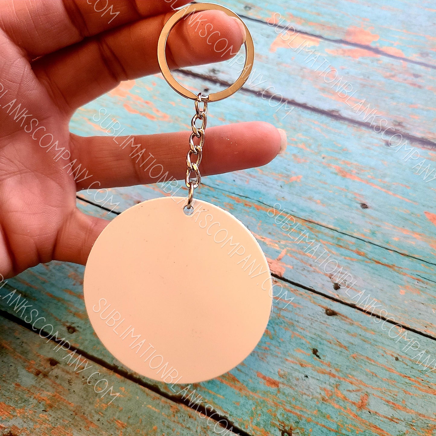2-Sided Round Circle Aluminum Key Chain Sublimation Blank. Laserable!