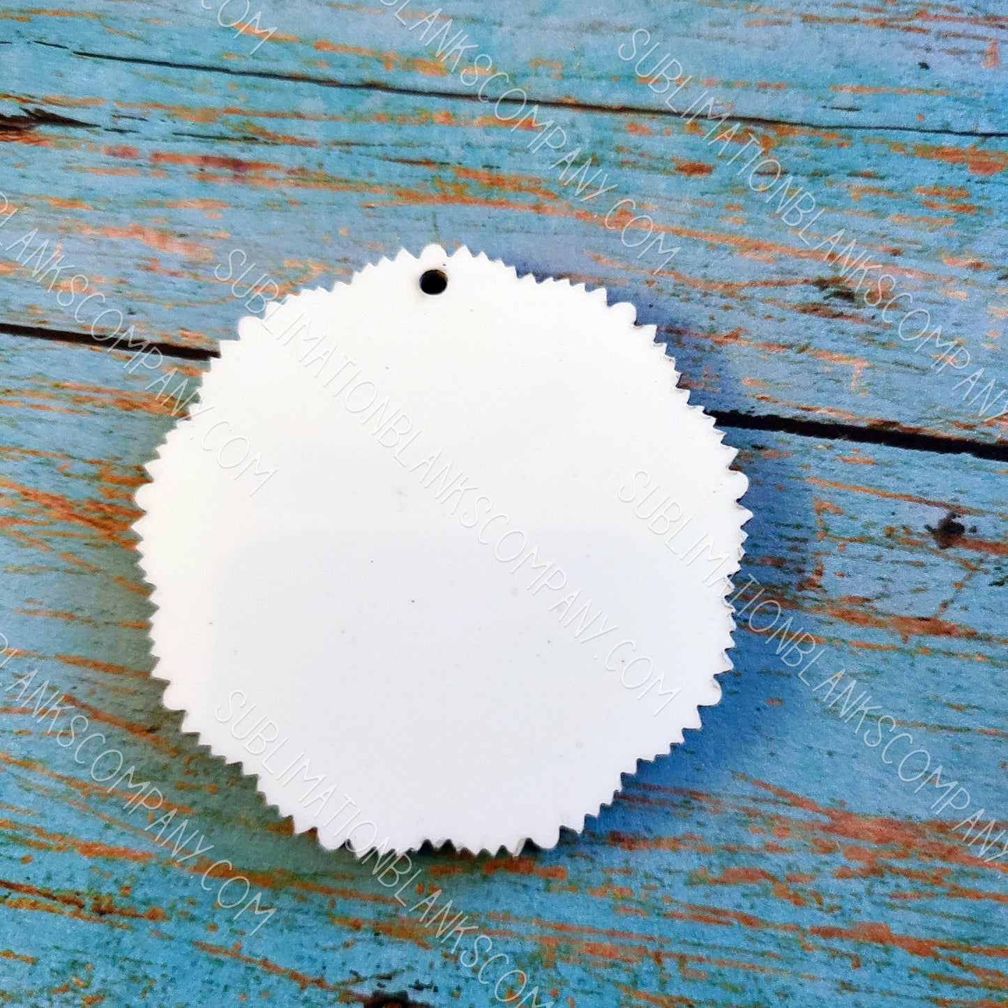 Pair of Frilly Edge Round Necklace Pendant Sublimation Blanks (2 pcs)
