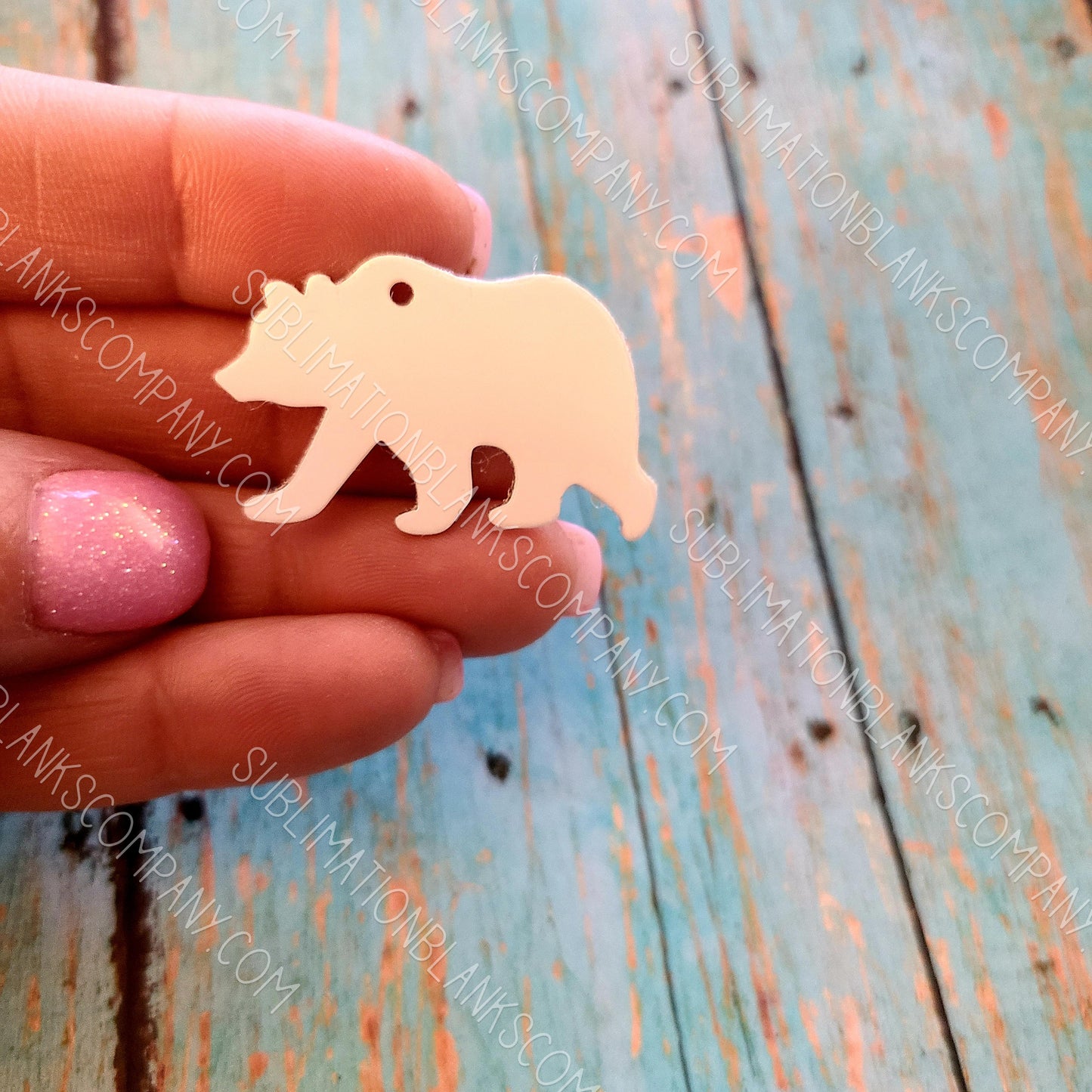 Mama Bear with Tassel and Baby Bear Aluminum Keychain with Key Ring Sublimation Blank. Laserable!