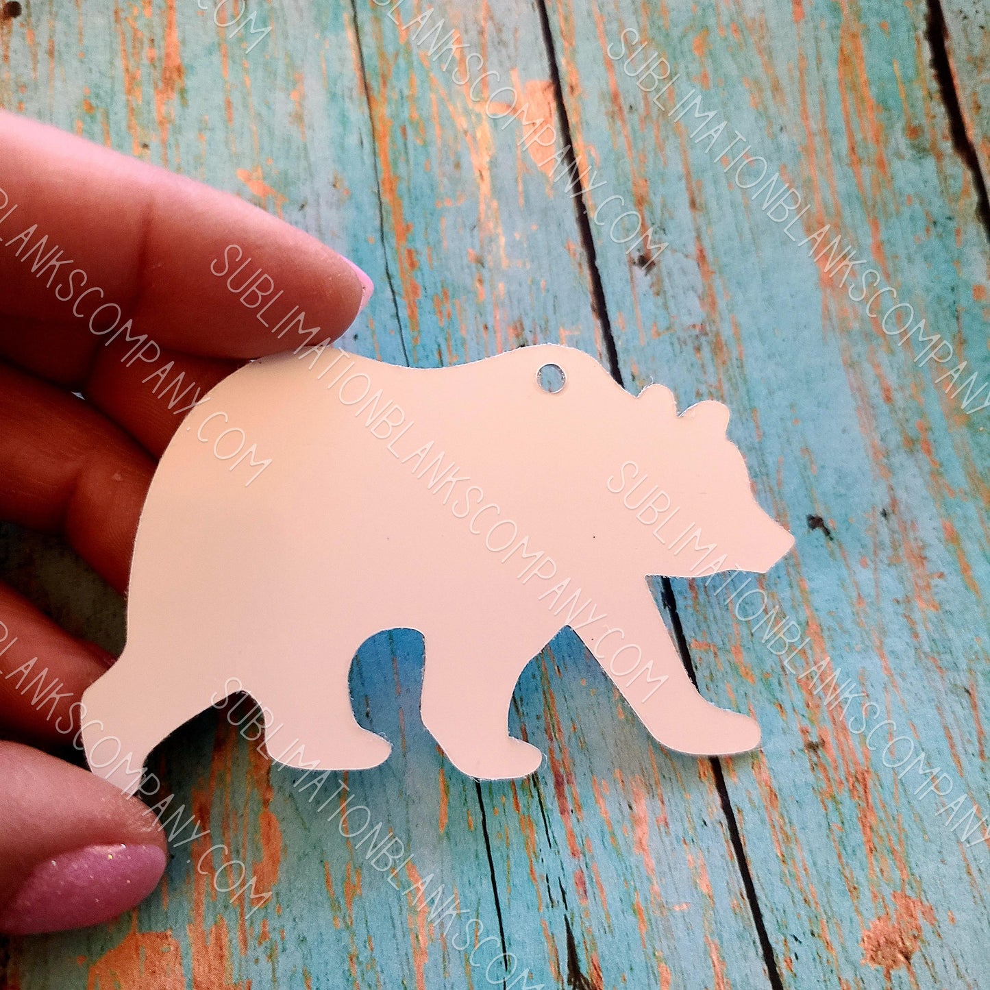 Mama Bear with Tassel and Baby Bear Aluminum Keychain with Key Ring Sublimation Blank. Laserable!